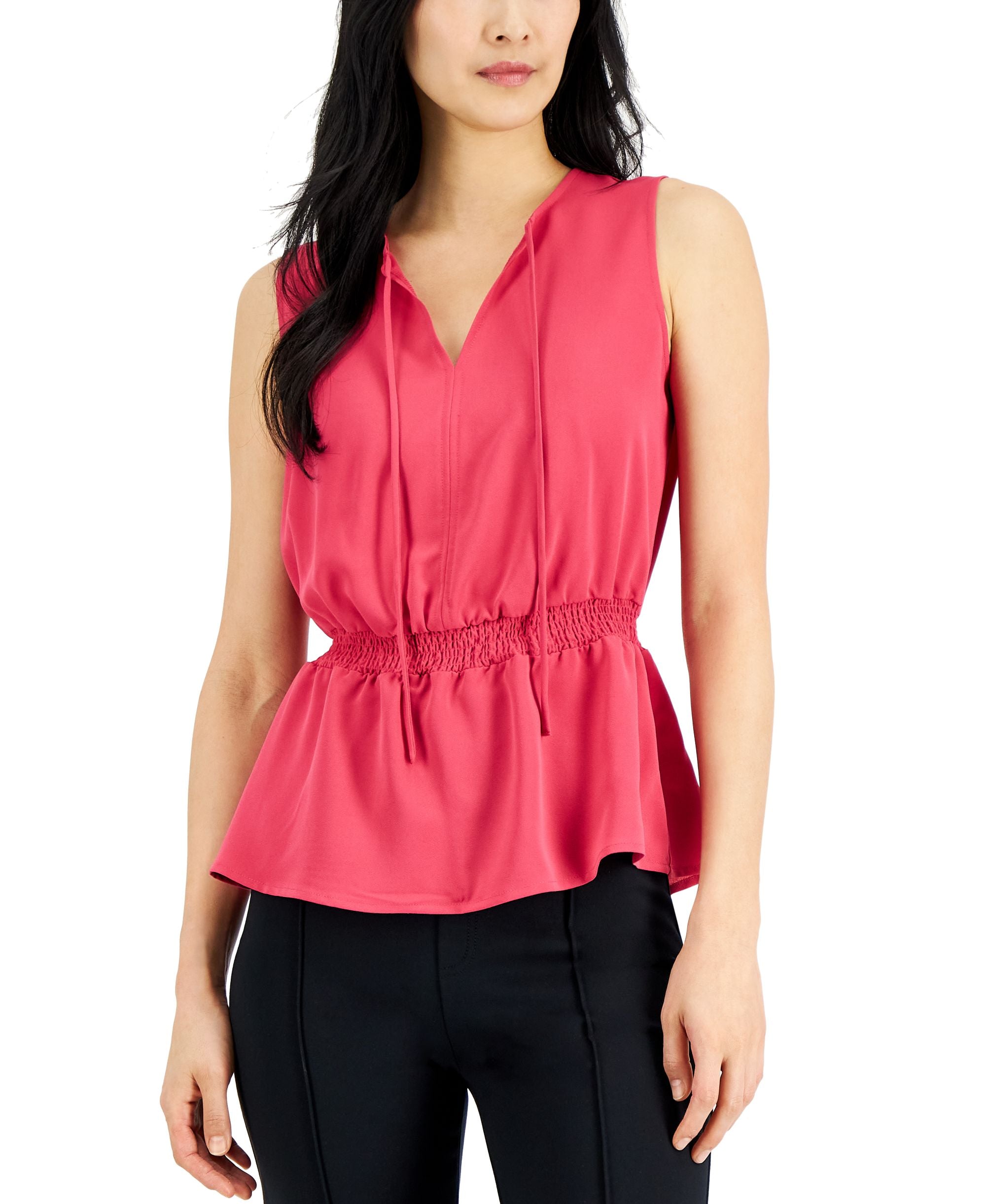 Alfani Plus Size Smocked Waist Top