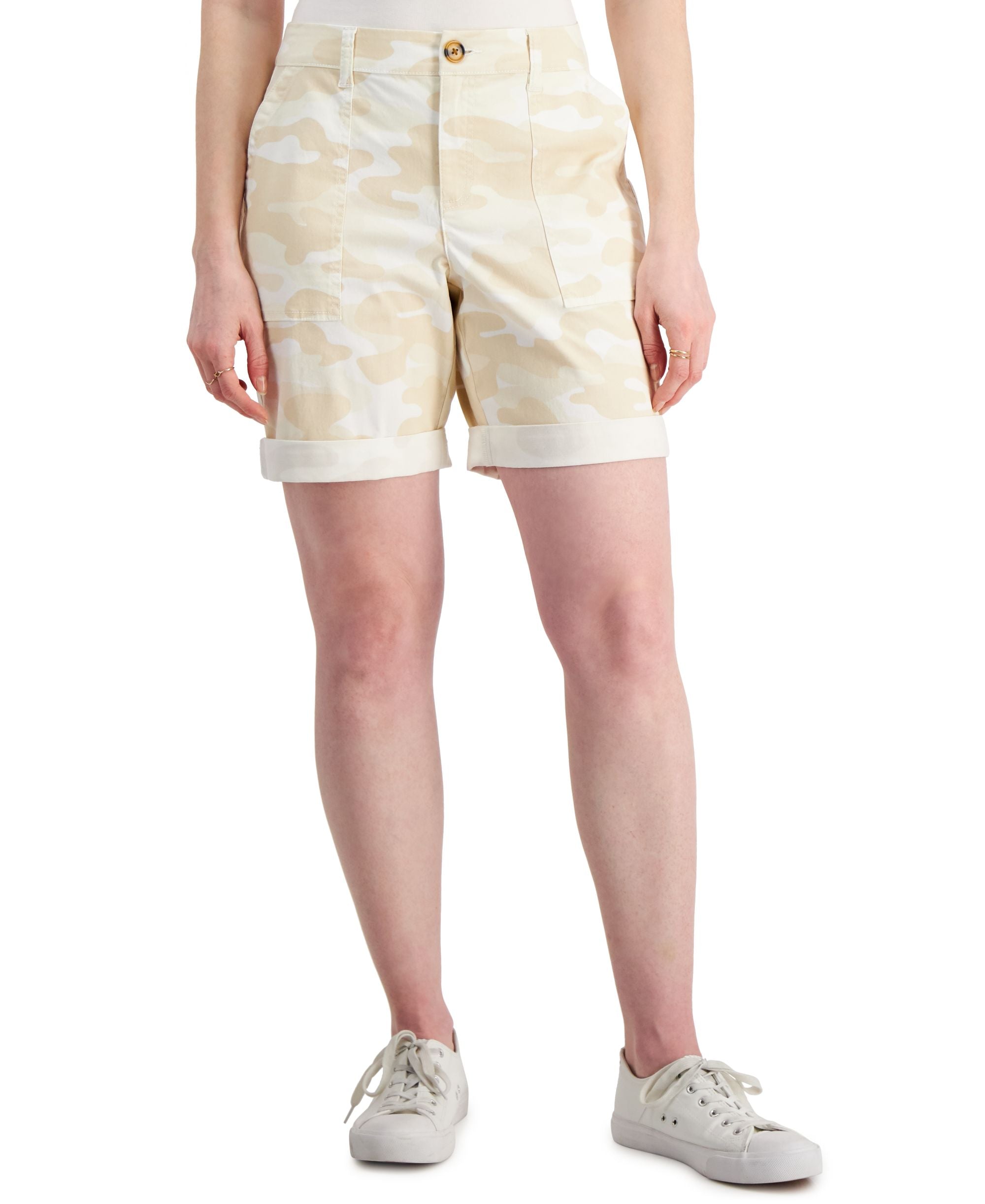 Style & Co Womens Roll Cuff Bermuda Shorts