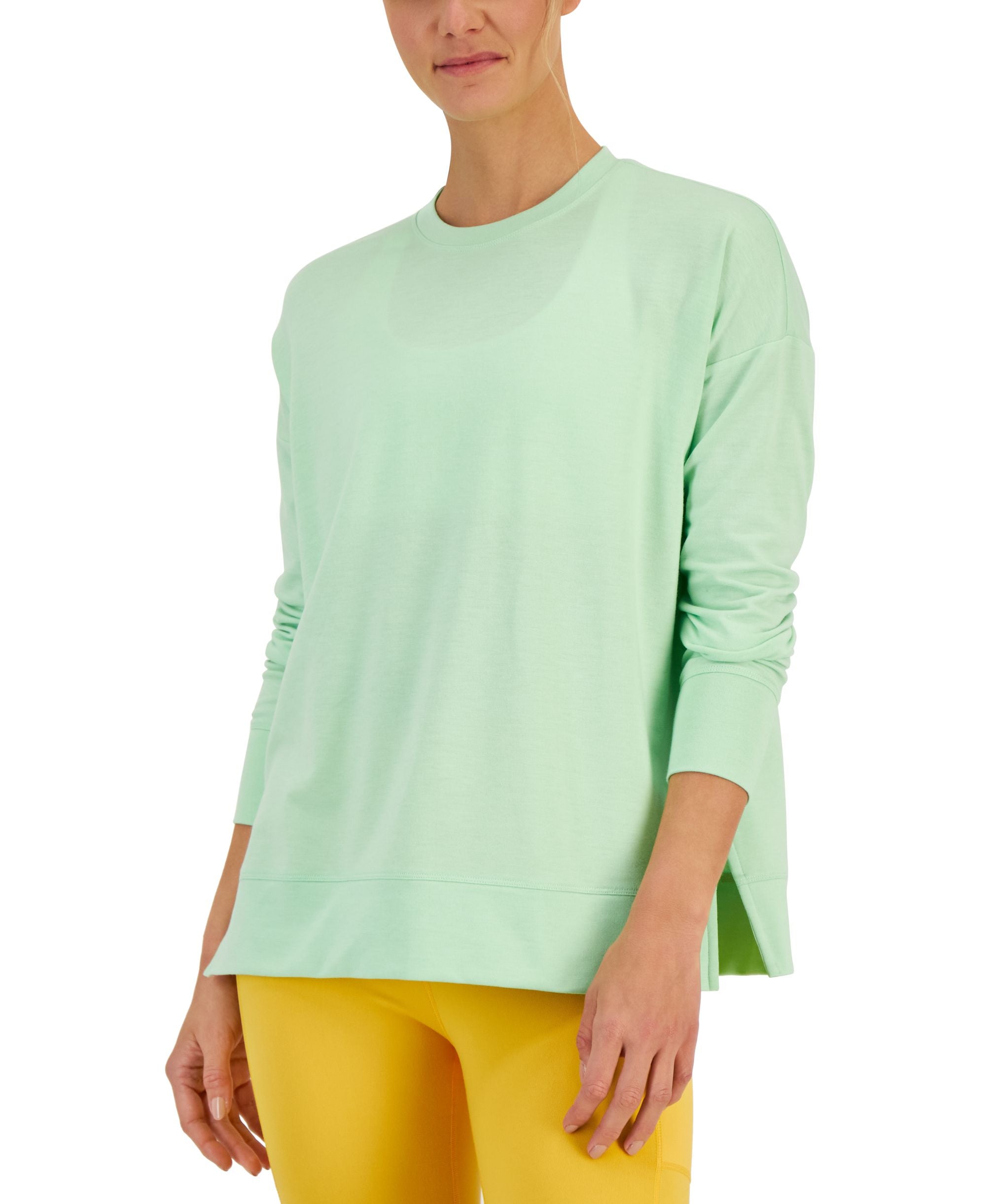 ID Ideology Womens Active Solid Crewneck Top