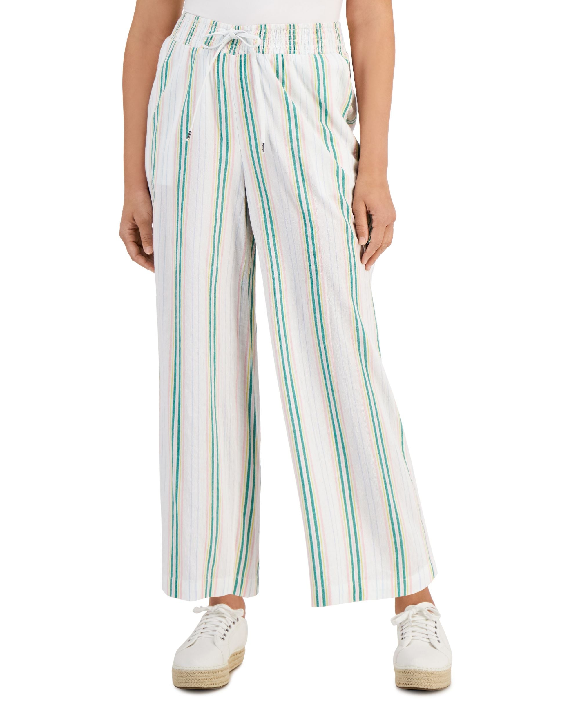 Style & Co Petite Striped Wide Leg Pants