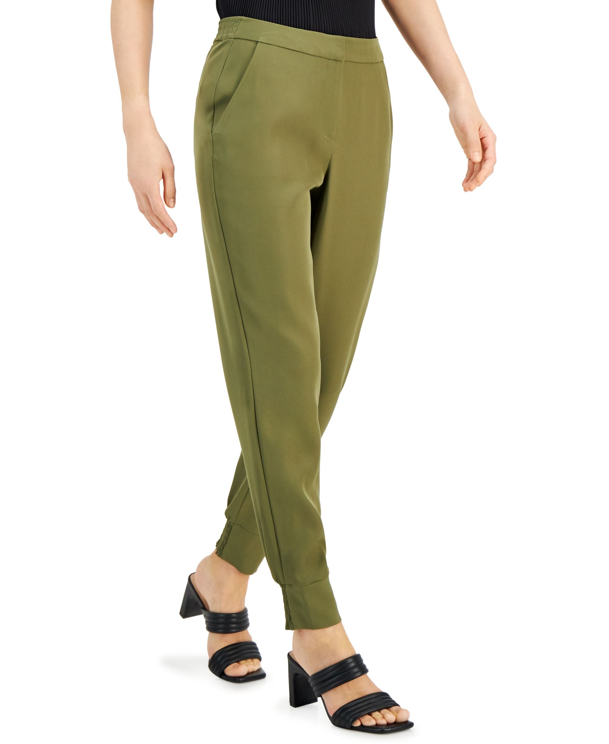 Alfani Womens Zip Jogger Pants