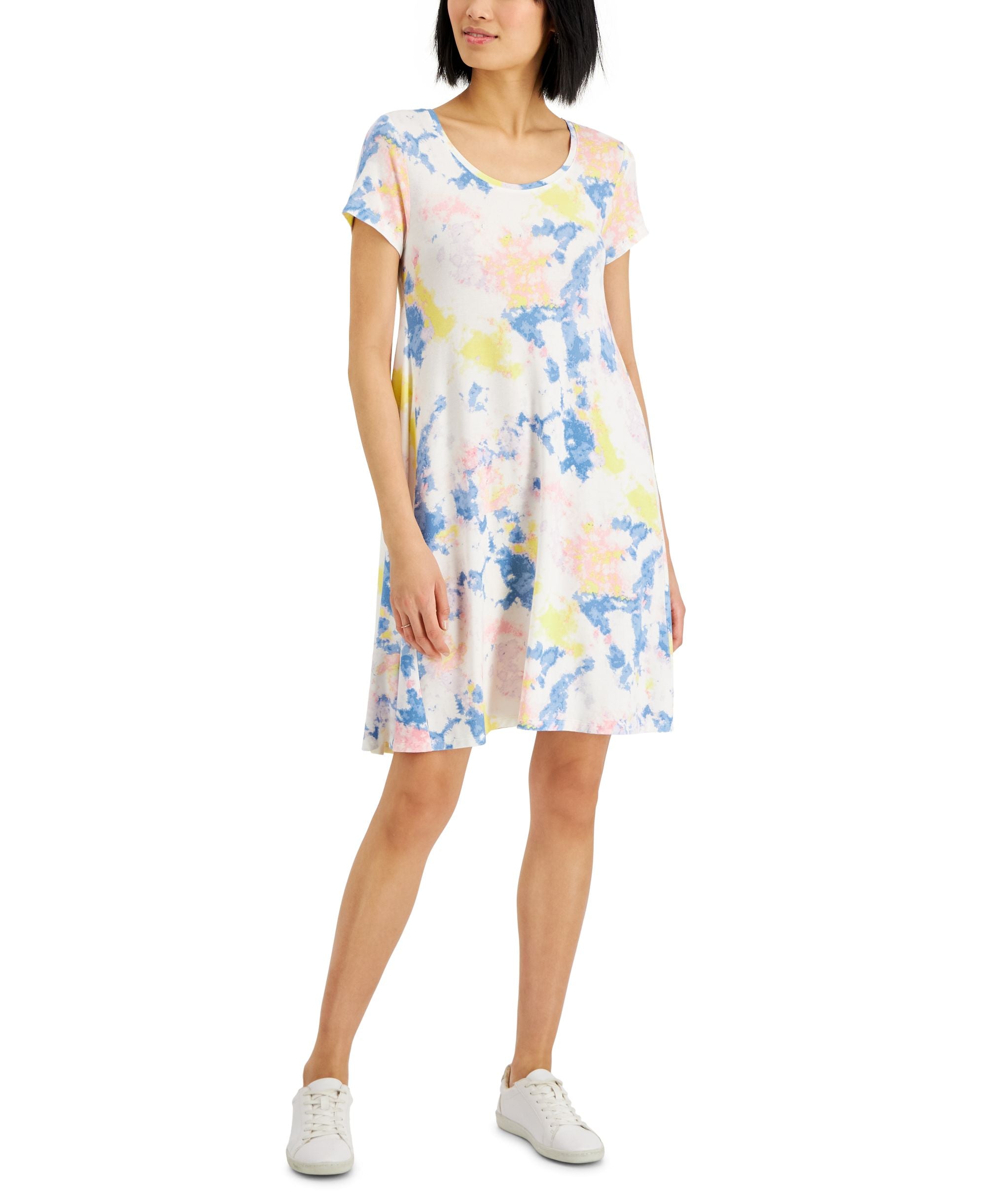 Style & Co Womens Tie Dyed Print Flip Flop Dress