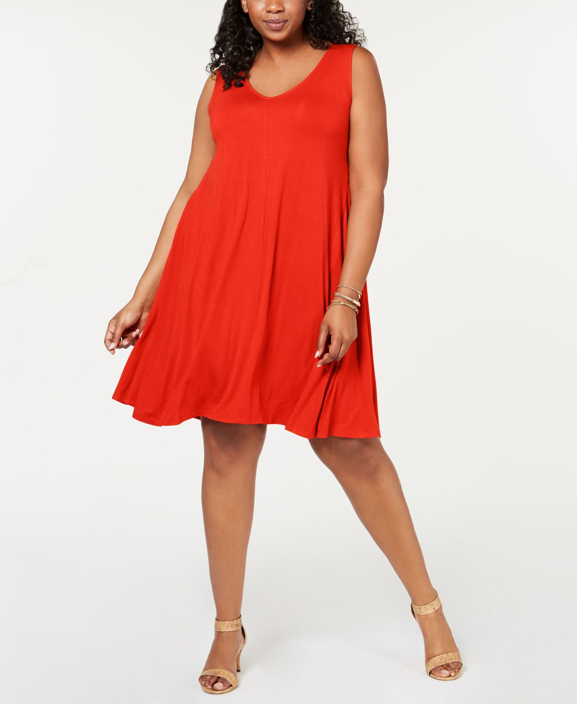 Style & Co Plus Size Solid Crisscross Back Dress