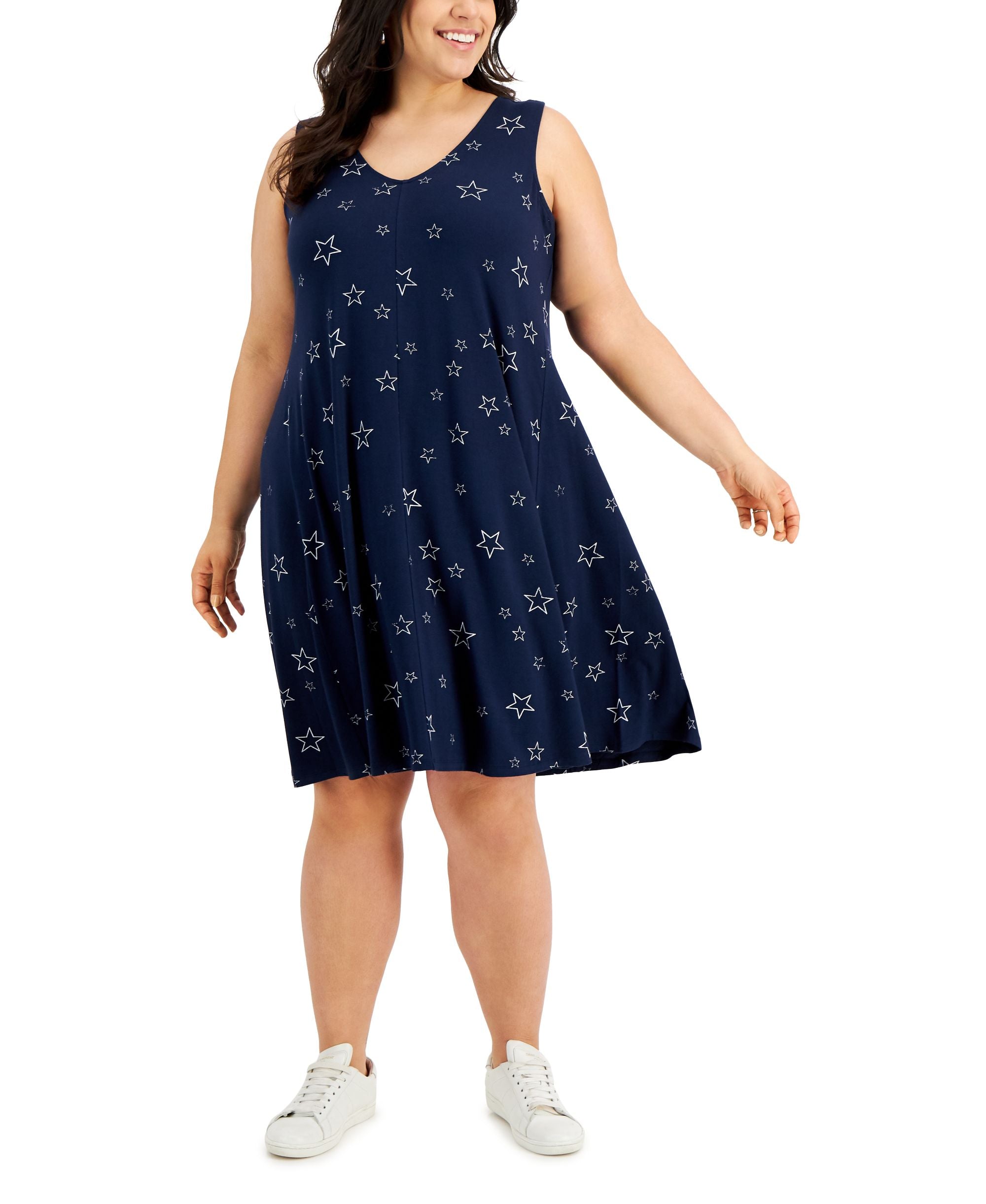 Style & Co Plus Size Star Print Flip Flop Dress