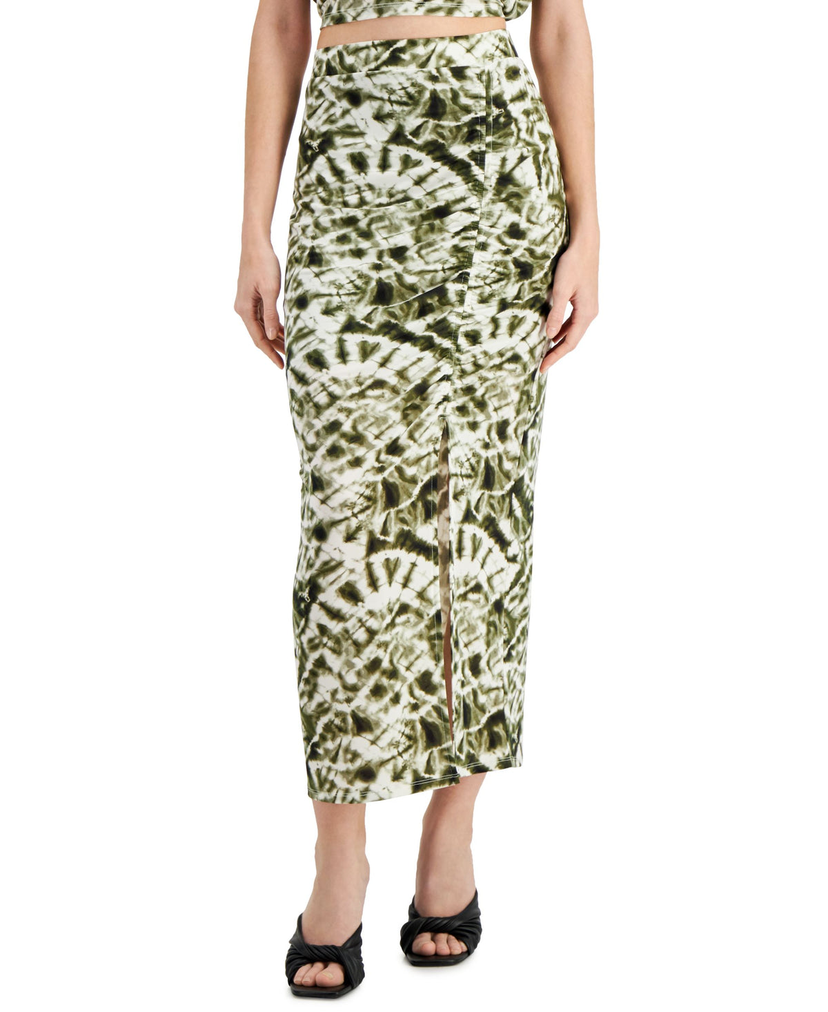 INC International Concepts Womens Slit Front Tie Dye Printed Skirt