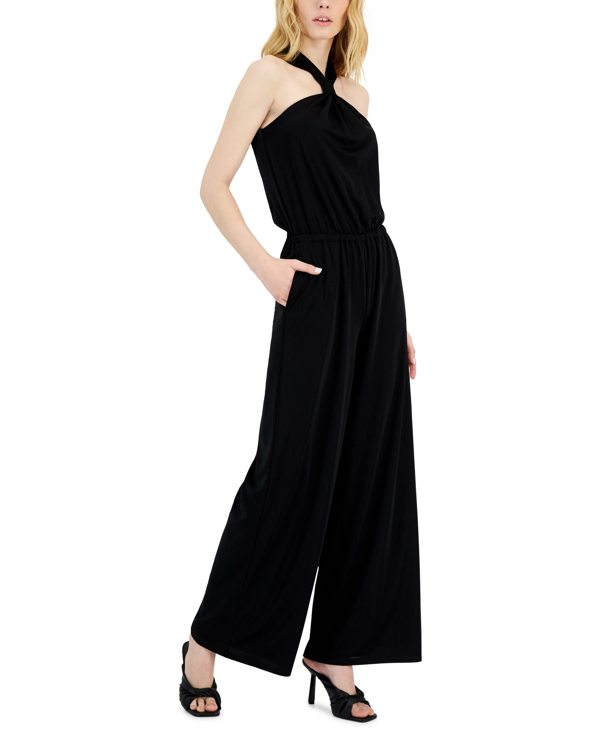 INC International Concepts Petite Knot Front Jumpsuit