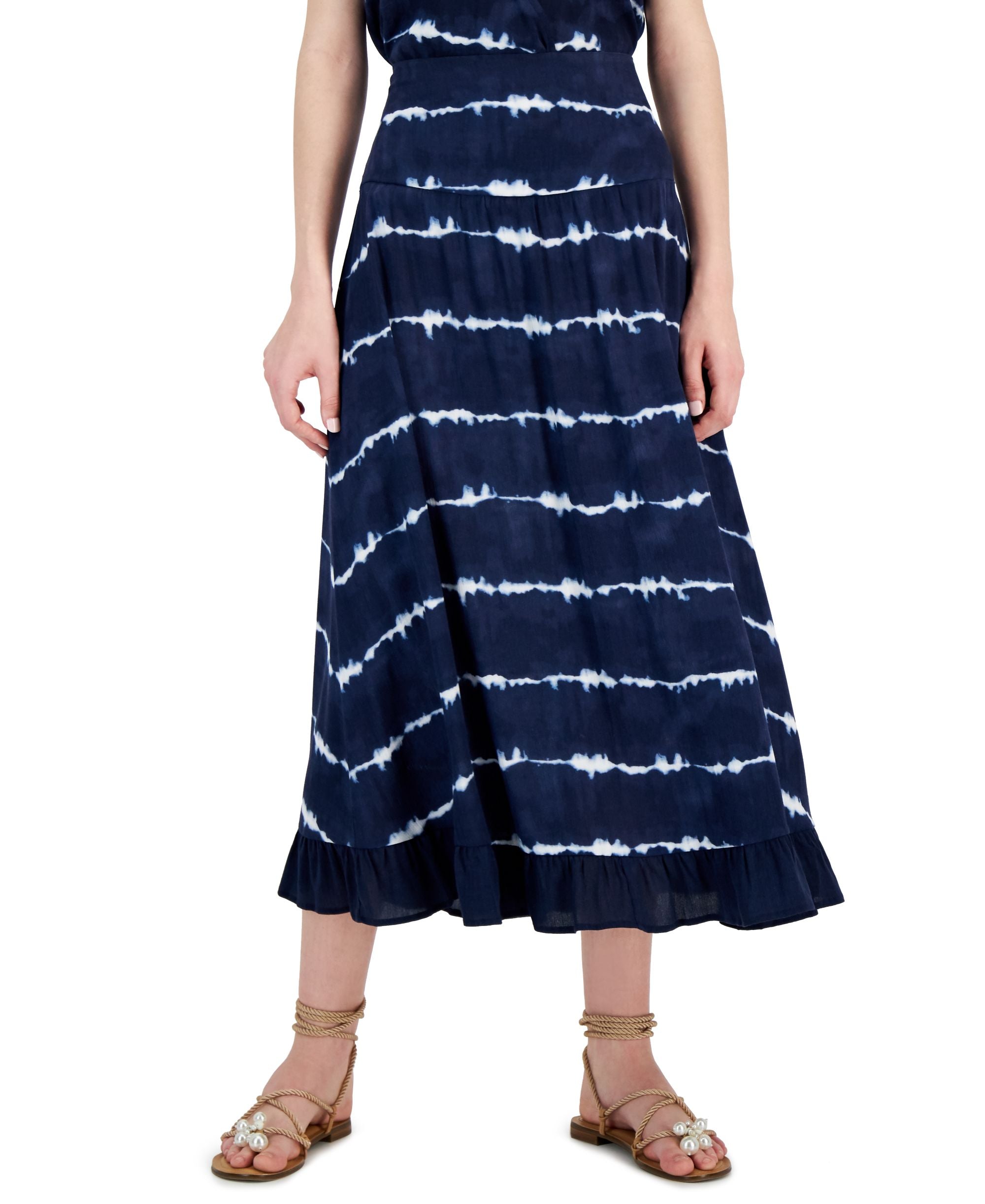 INC International Concepts Womens Tie Dye Stripe Skirt