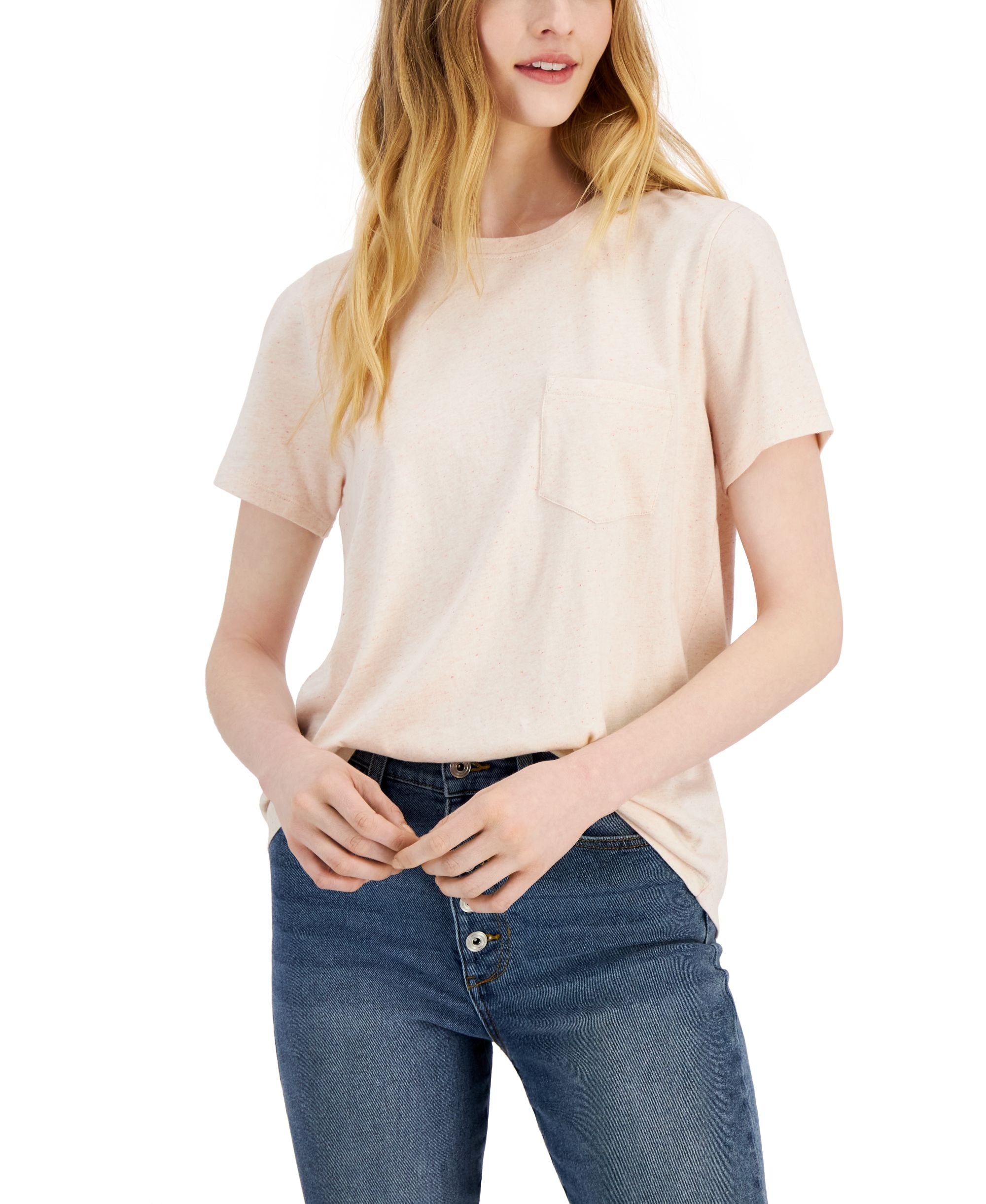 Style & Co Womens Cotton Pocket T-Shirt