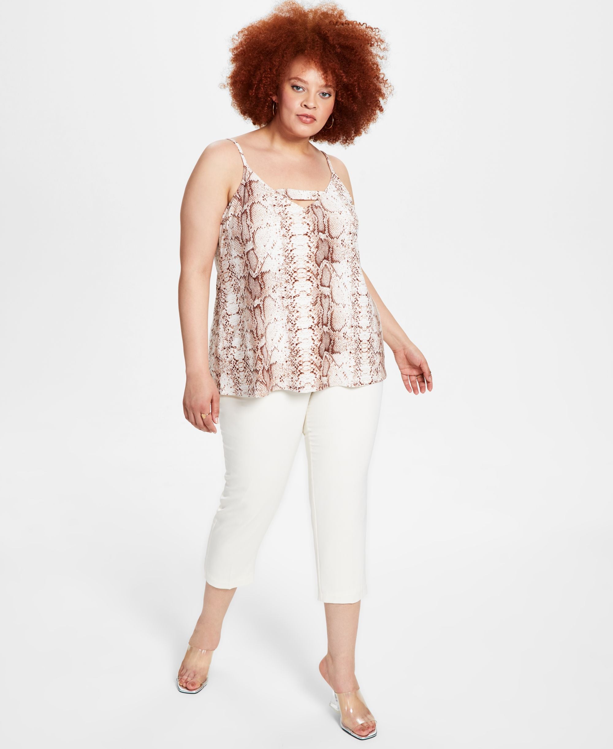 Bar III Trendy Plus Size Animal Print Tank Top