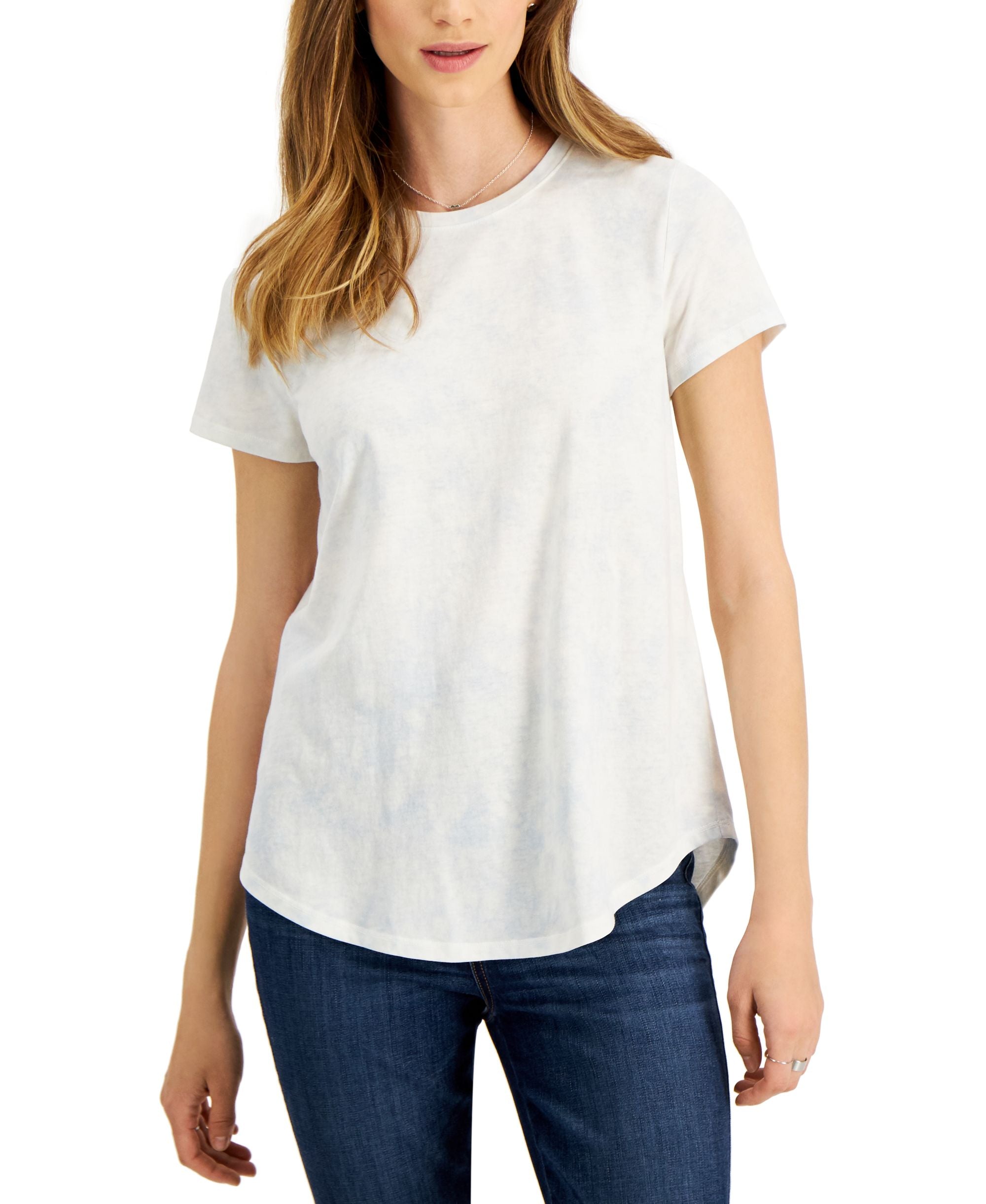 Style & Co Womens Tie-Dyed Burnout T-Shirt