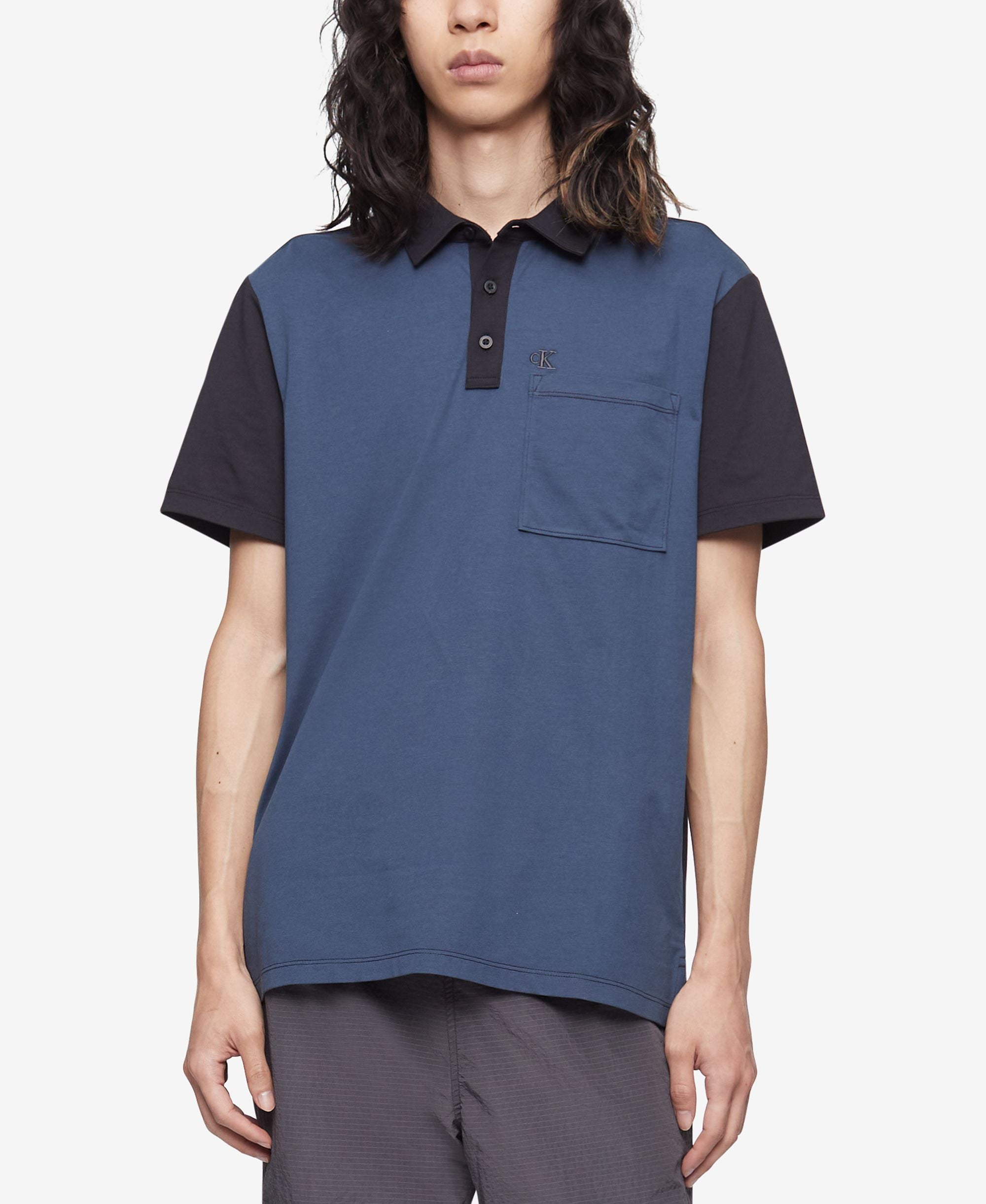 Calvin Klein Mens Colorblocked Polo Shirt