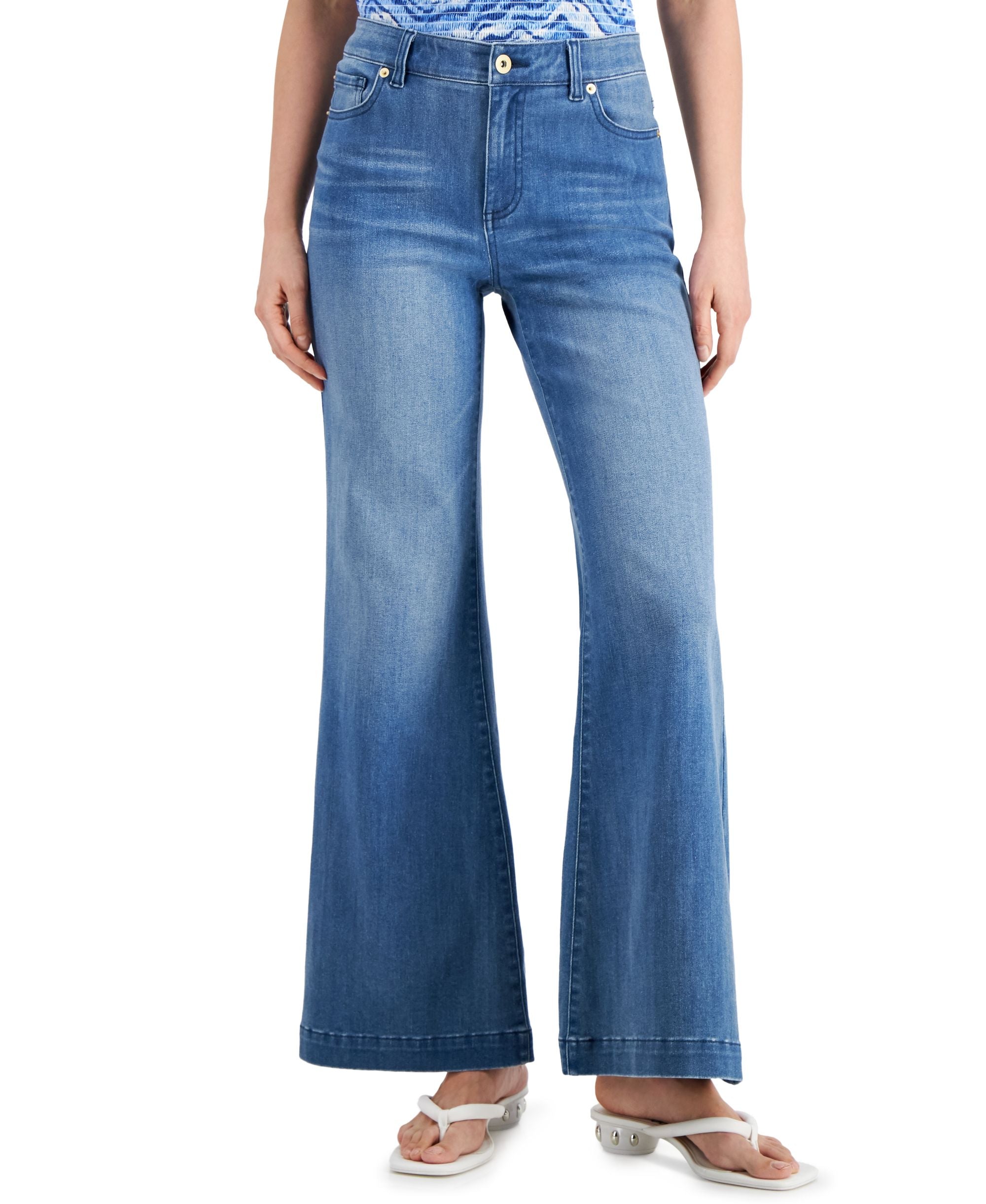 INC International Concepts Petite High Rise Wide Leg Jeans