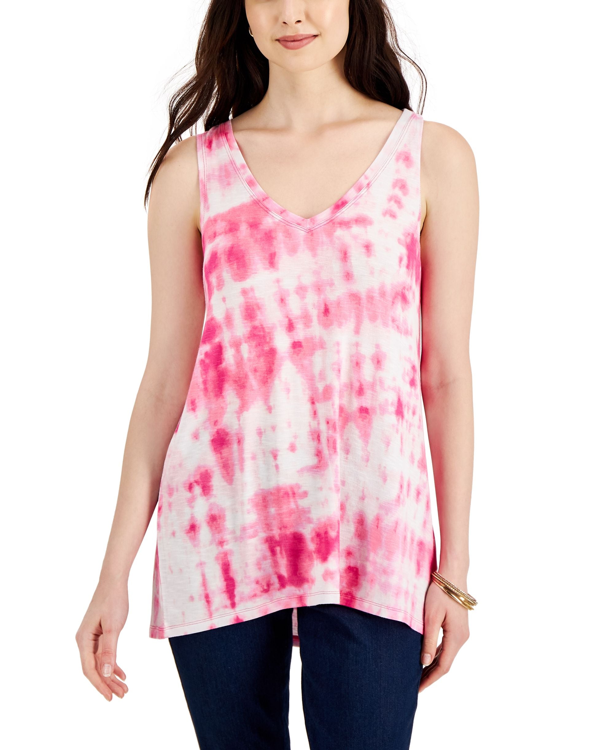 Style & Co Printed Drapey Tank Top