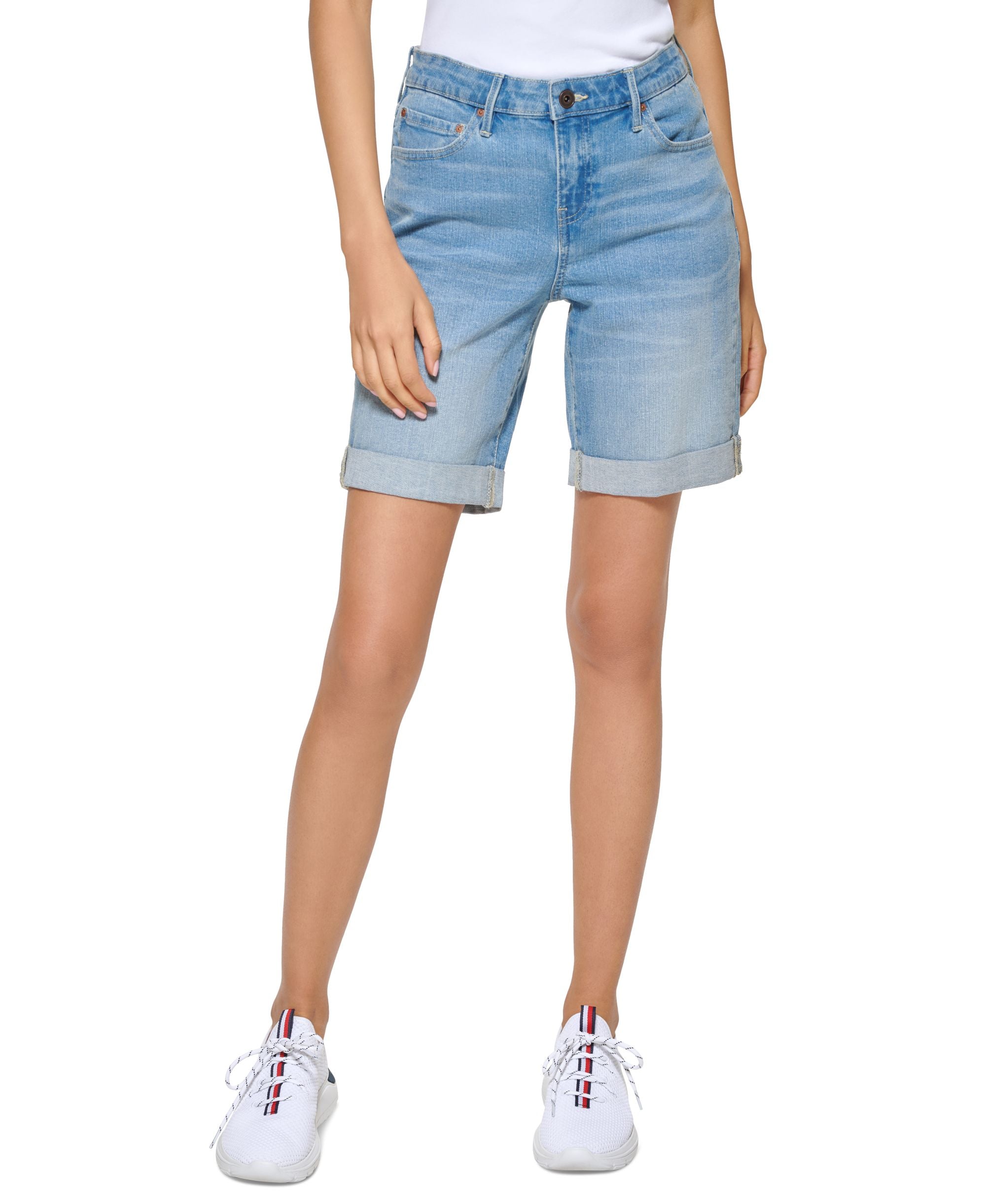 Tommy Hilfiger Womens Th Flex Cuffed Bermuda Shorts