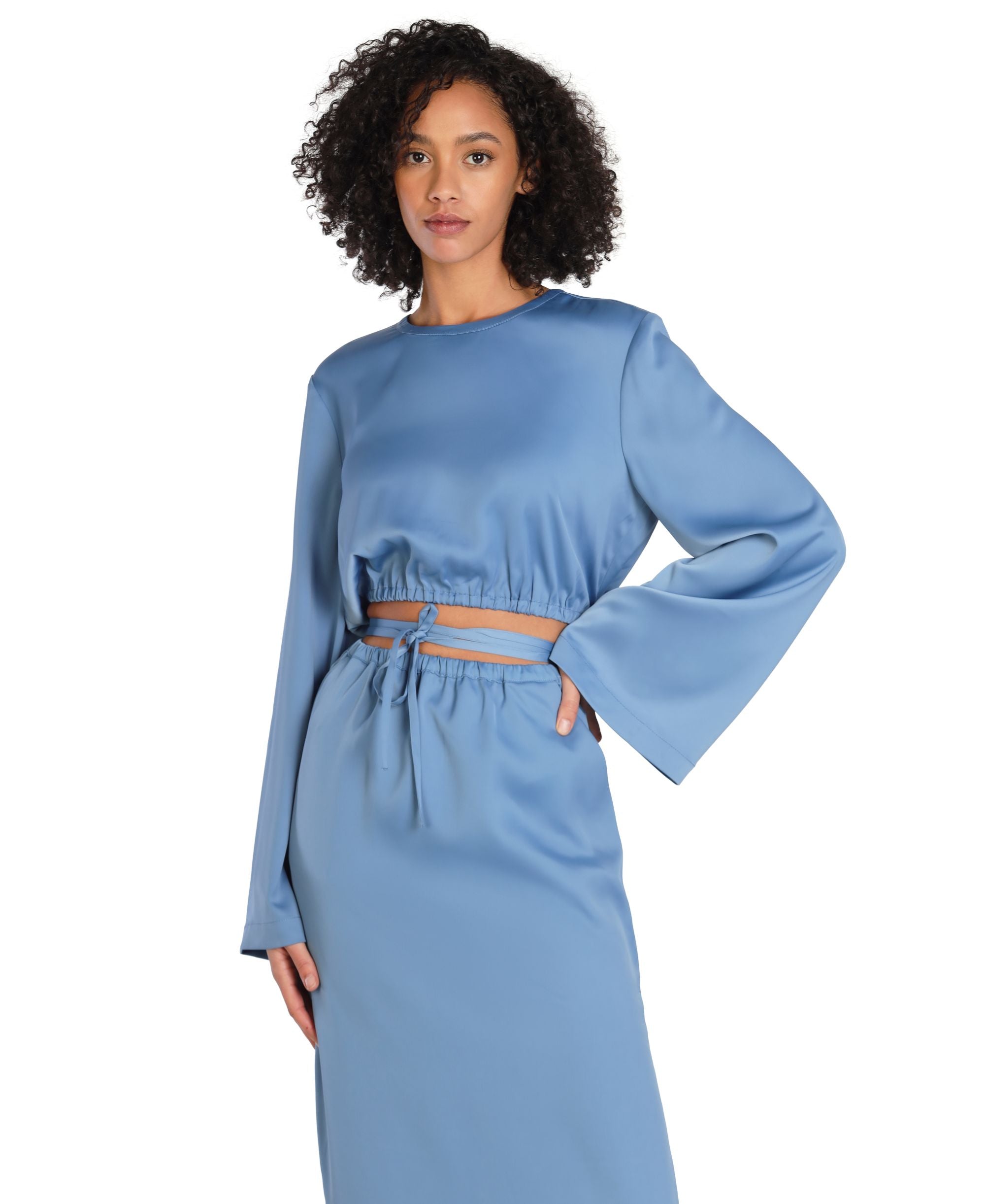 Bar III Nicole Williams English Long Sleeve Top