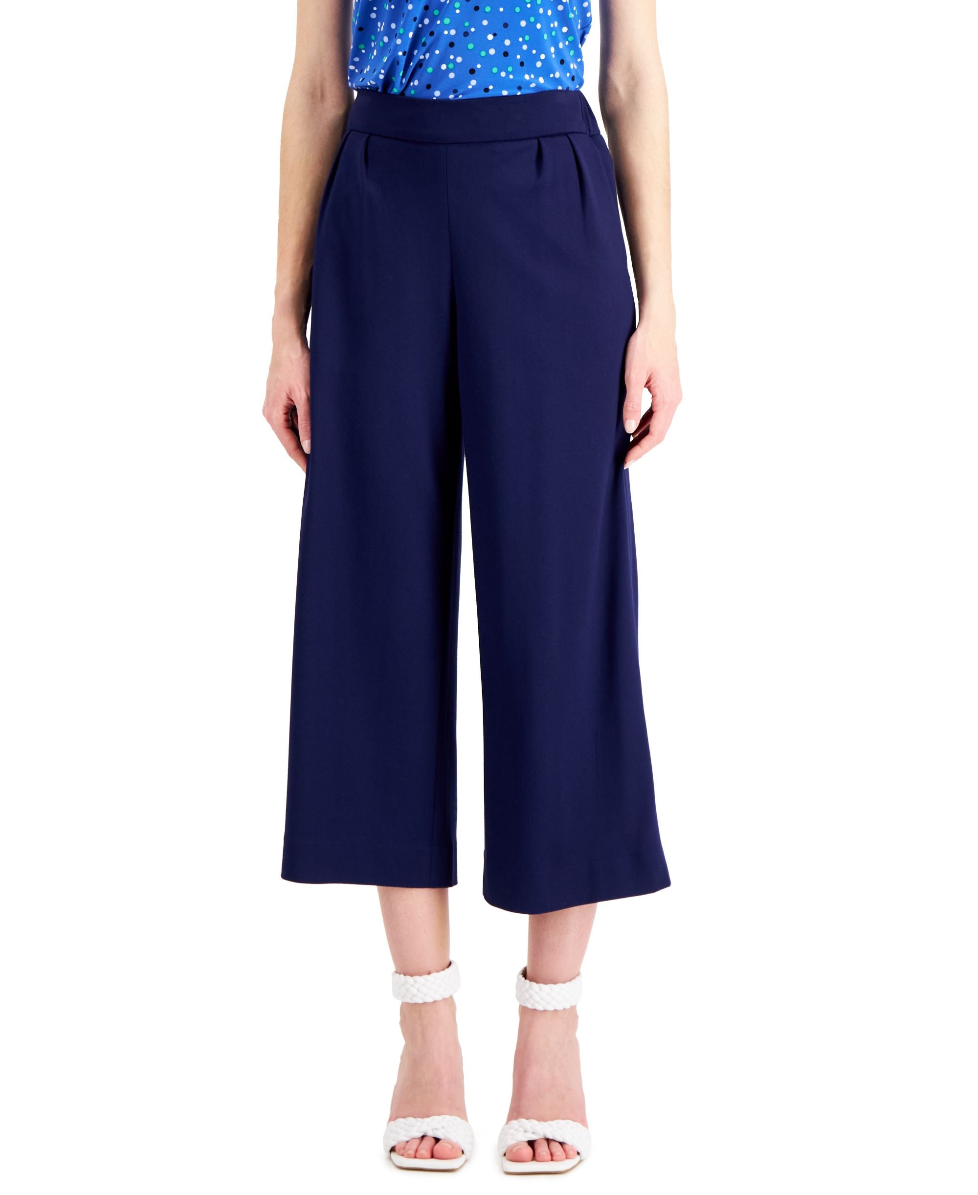 Anne Klein Petite Cropped Wide Leg Pants
