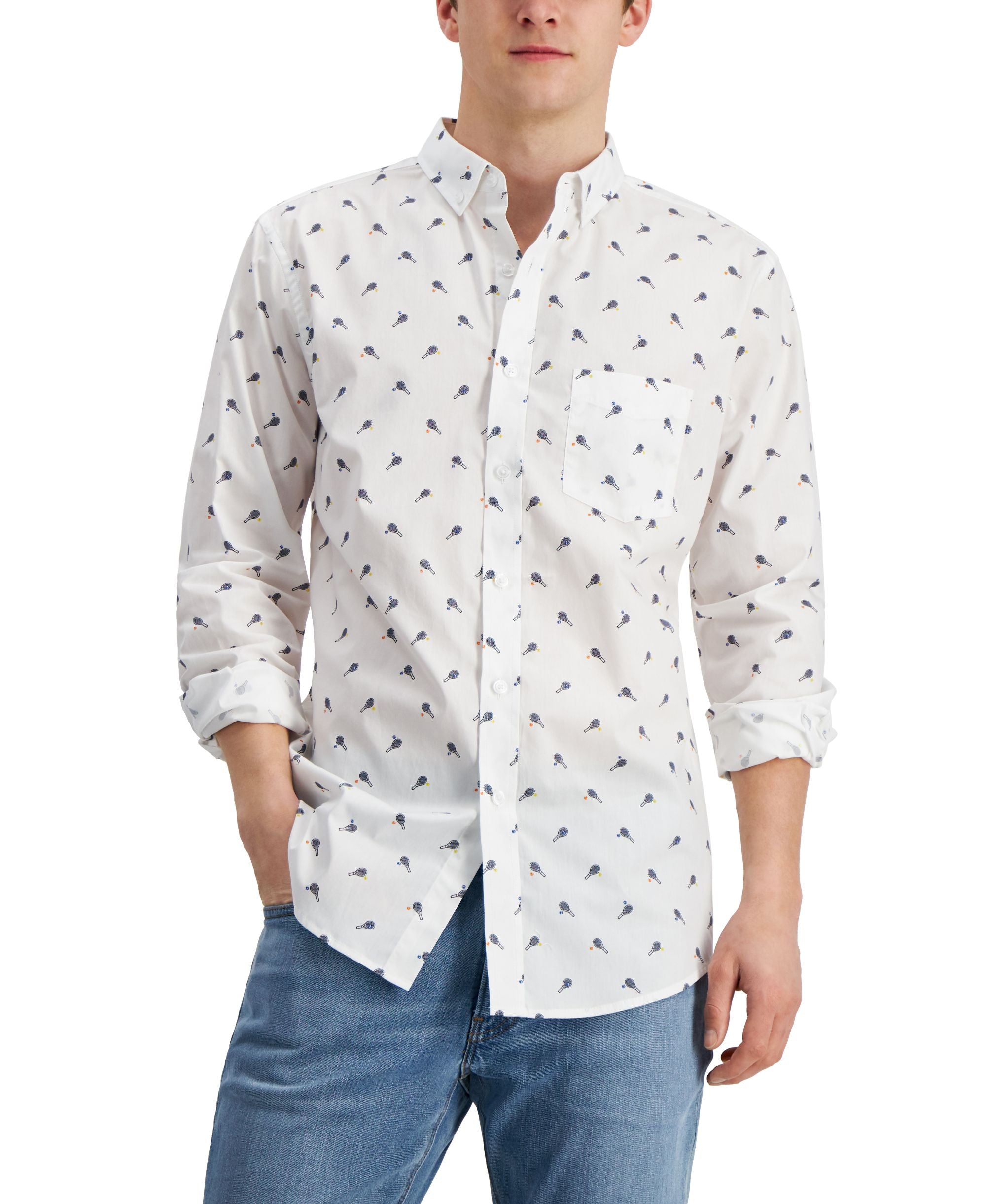 Club Room Mens Tennis Print Shirt