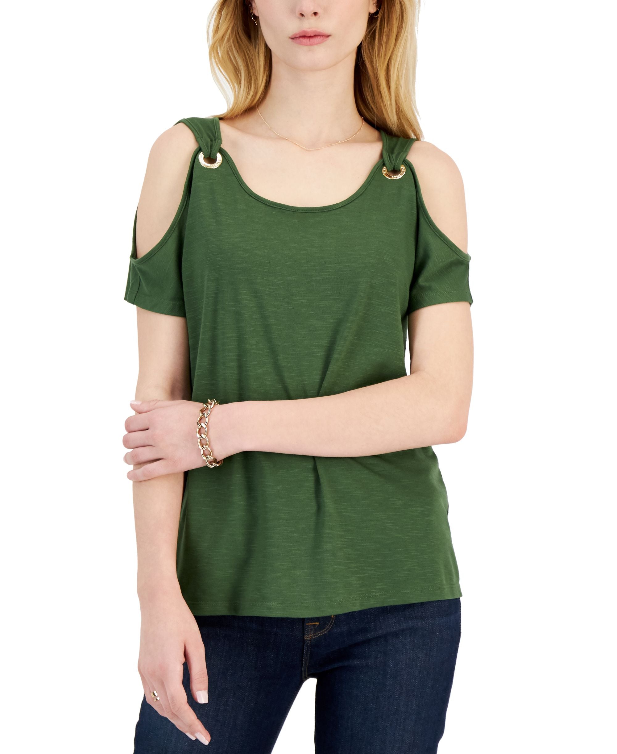 Nine West Drapey Cold Shoulder Top