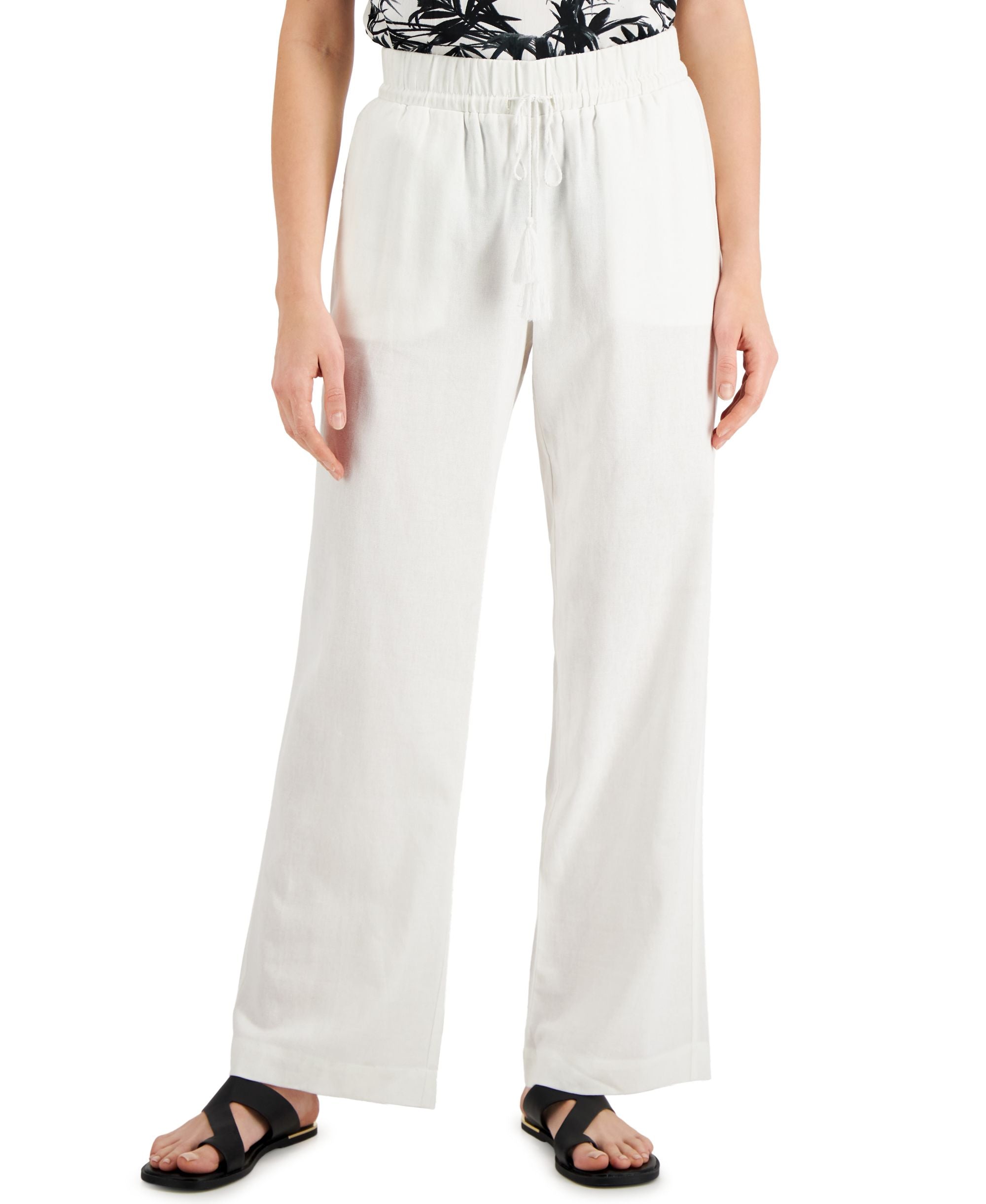 Fever Womens Tie Waist Pull On Pants