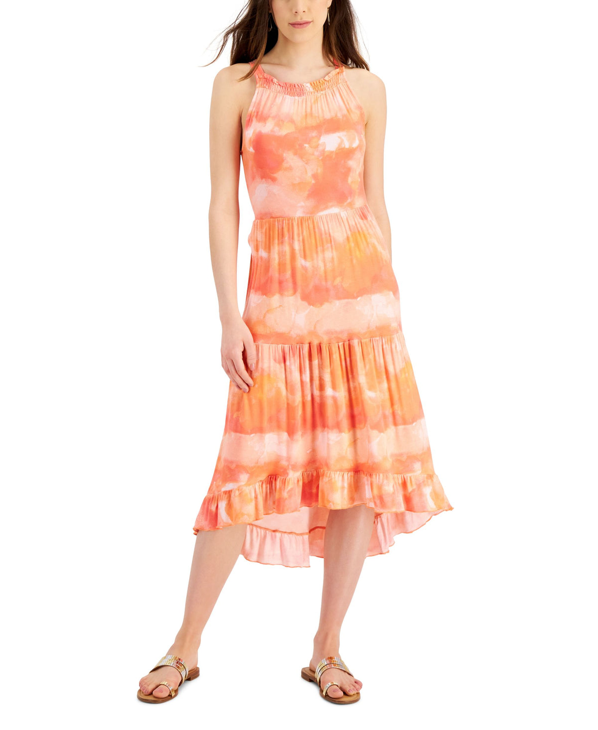 Willow Drive Tiered High Low Sleeveless Dress