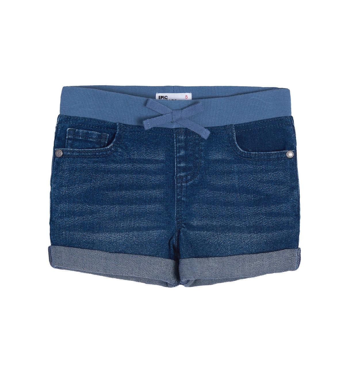 Little Girls Drawstring Denim Shorts