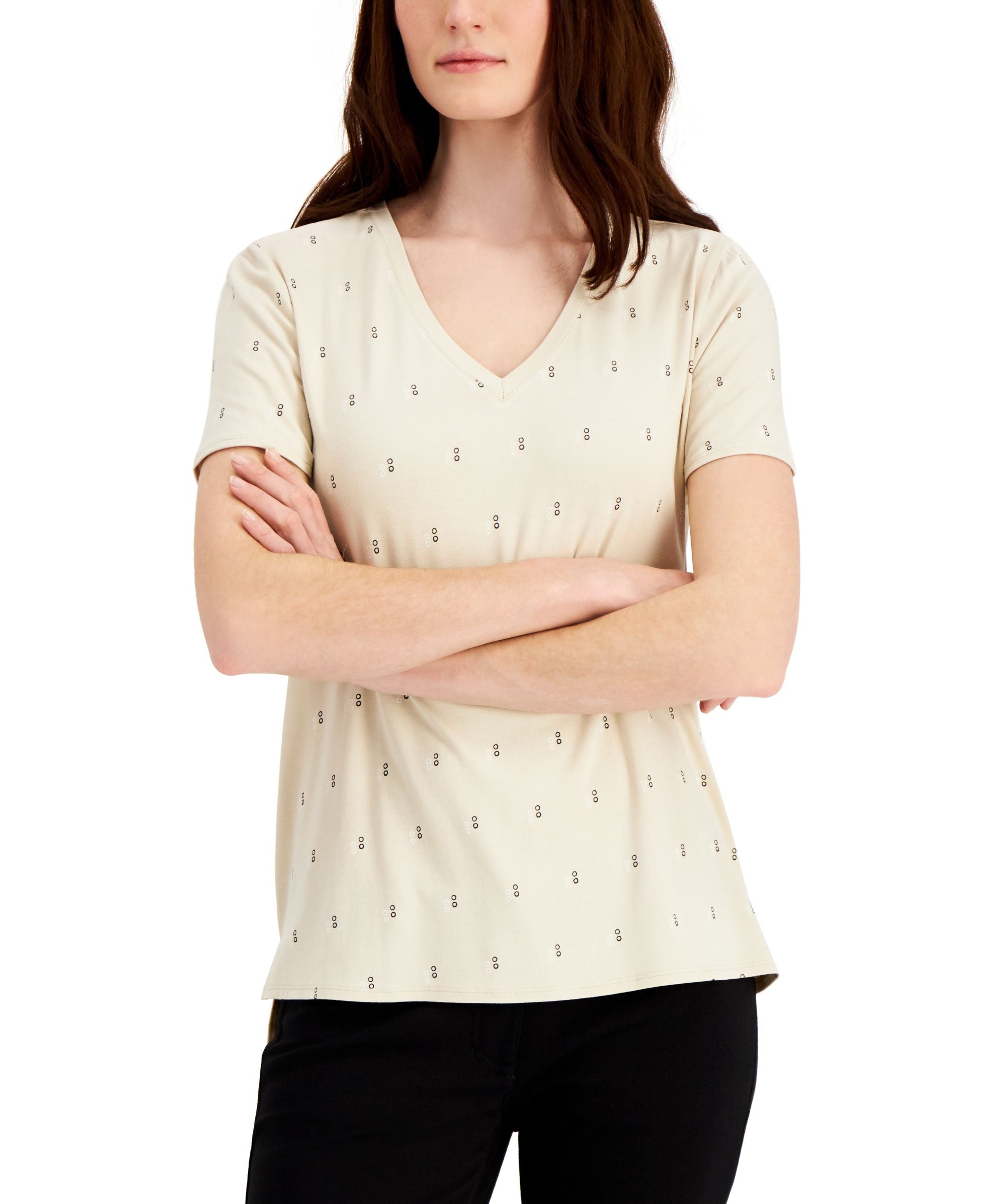 Women's Printed V-Neck T-Shirt