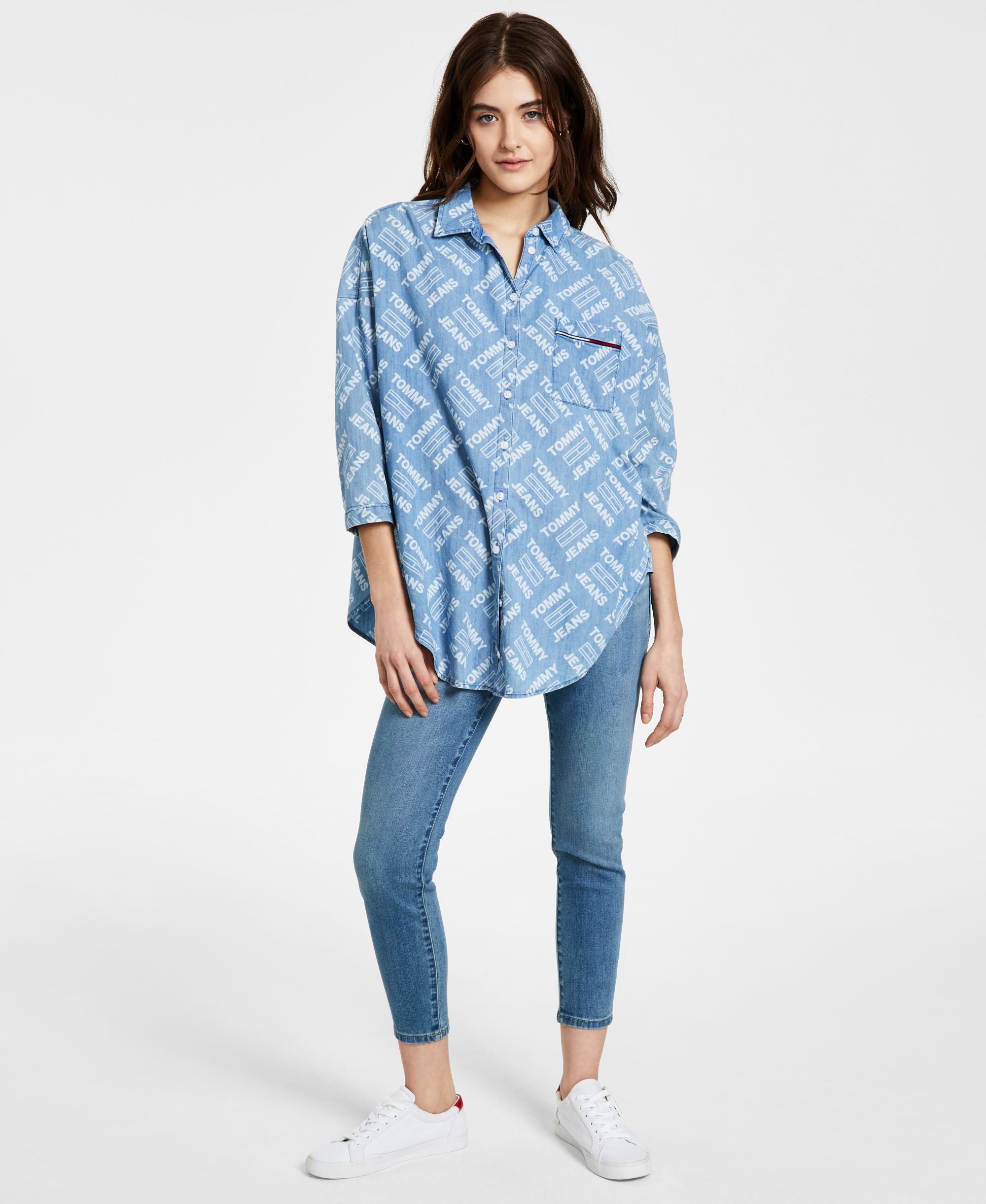 Tommy Jeans Allover Logo Chambray Shirt