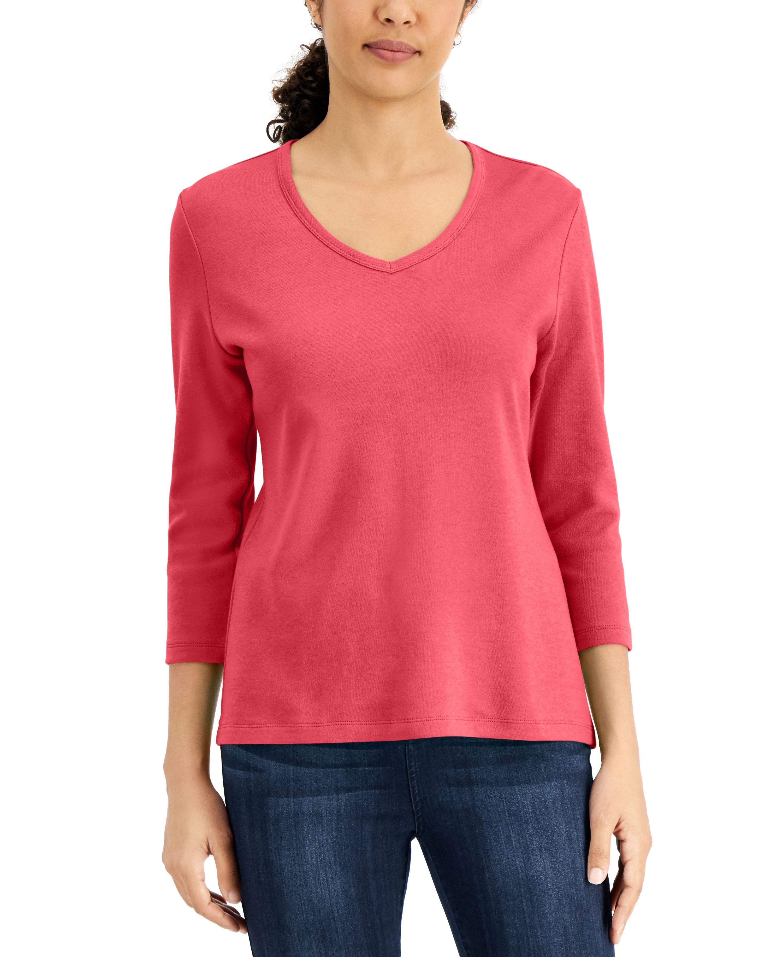 V-Neck 3/4-Sleeve Top