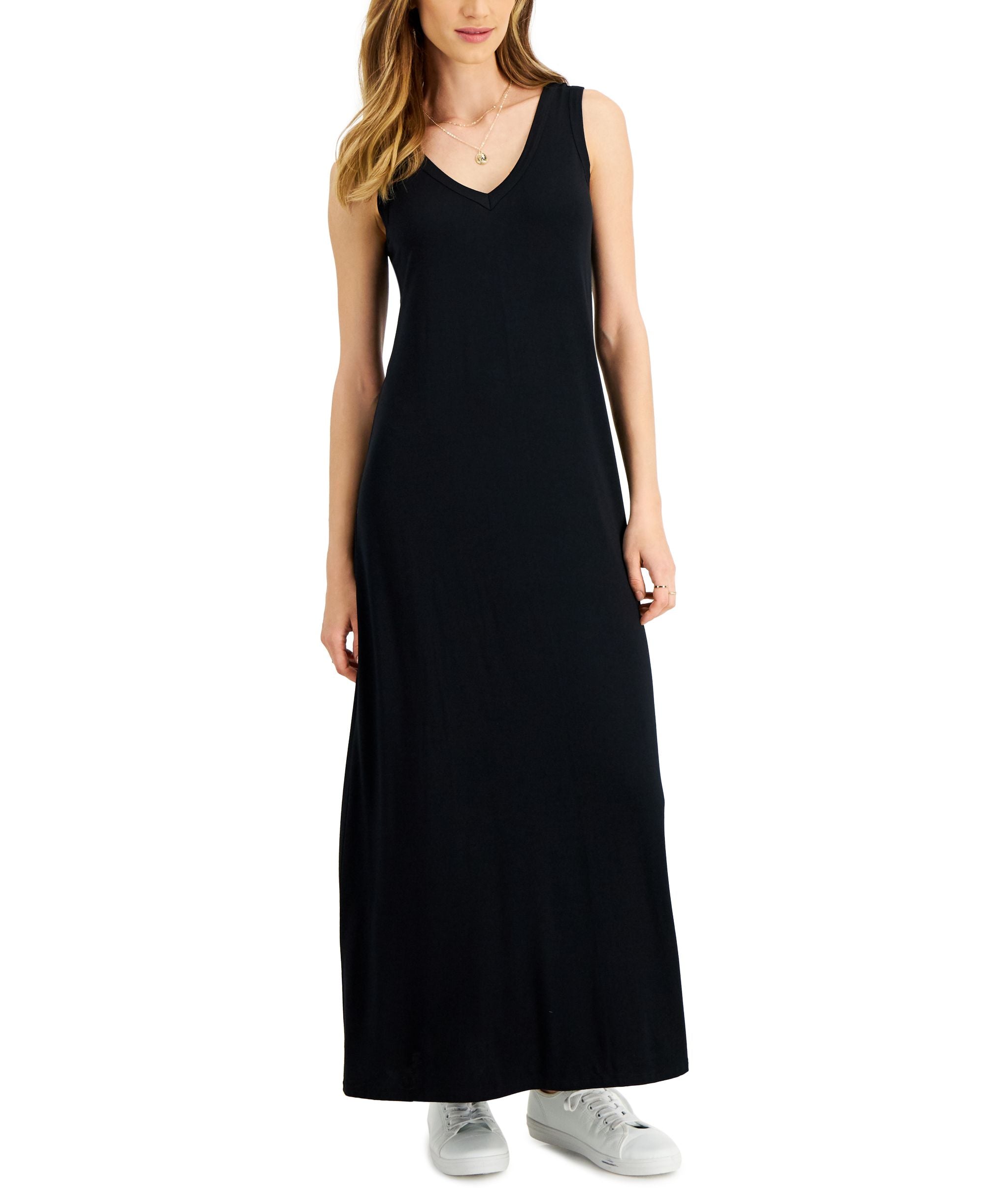 Style & Co Petite V-Neck Maxi Dress