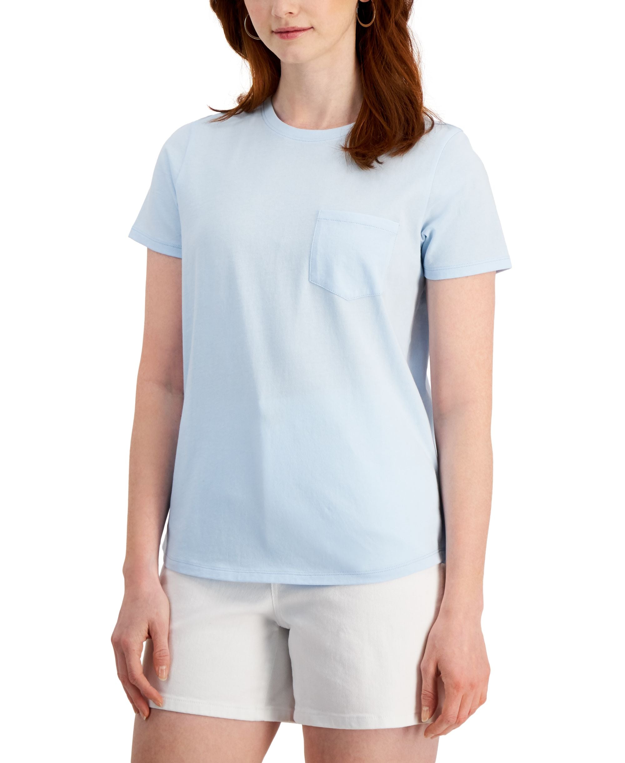 Style & Co Womens Cotton Pocket T-Shirt