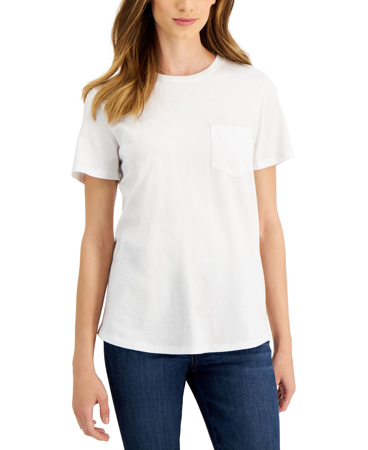 Style & Co Womens Cotton Pocket T-Shirt