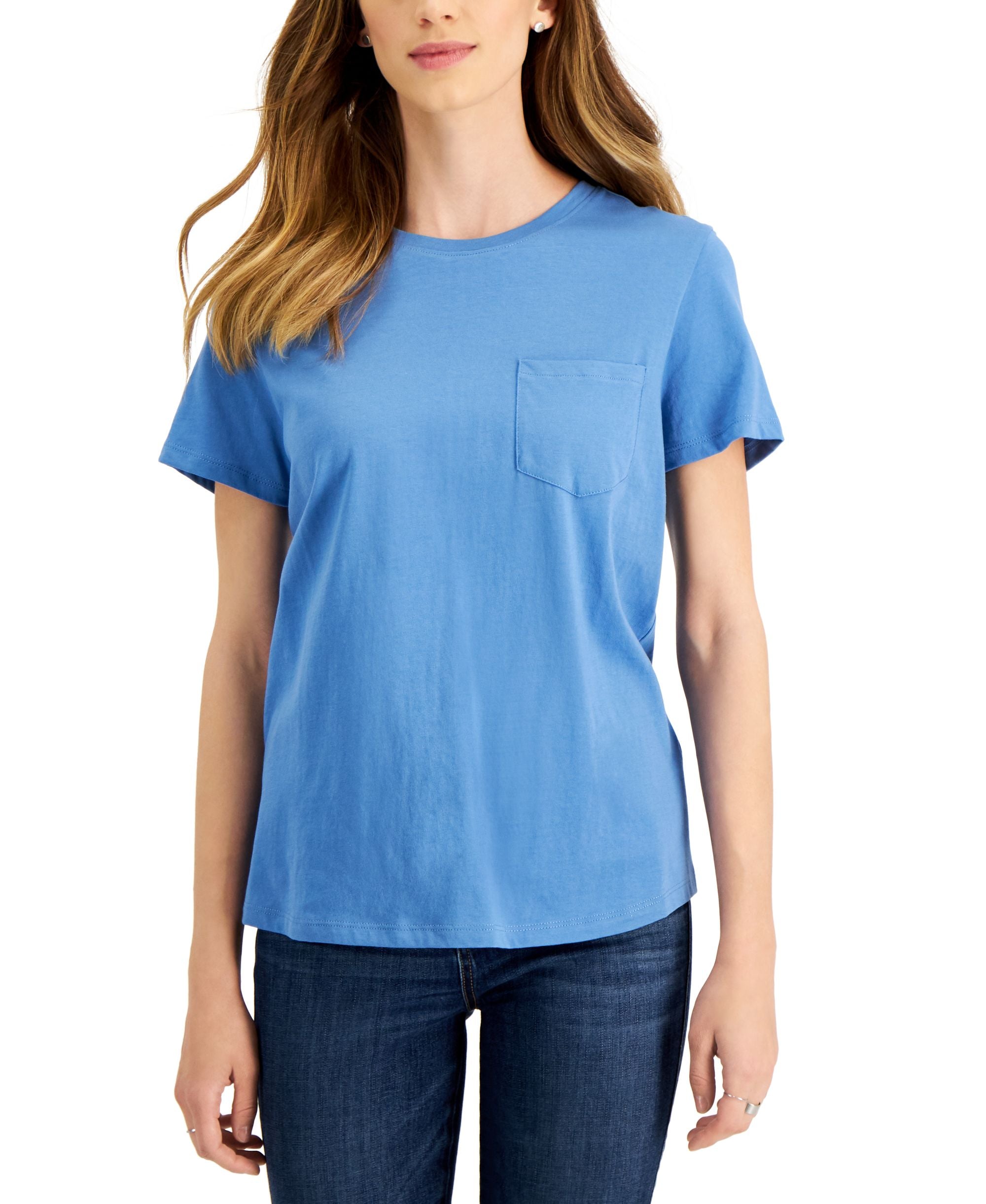 Style & Co Womens Cotton Pocket T-Shirt
