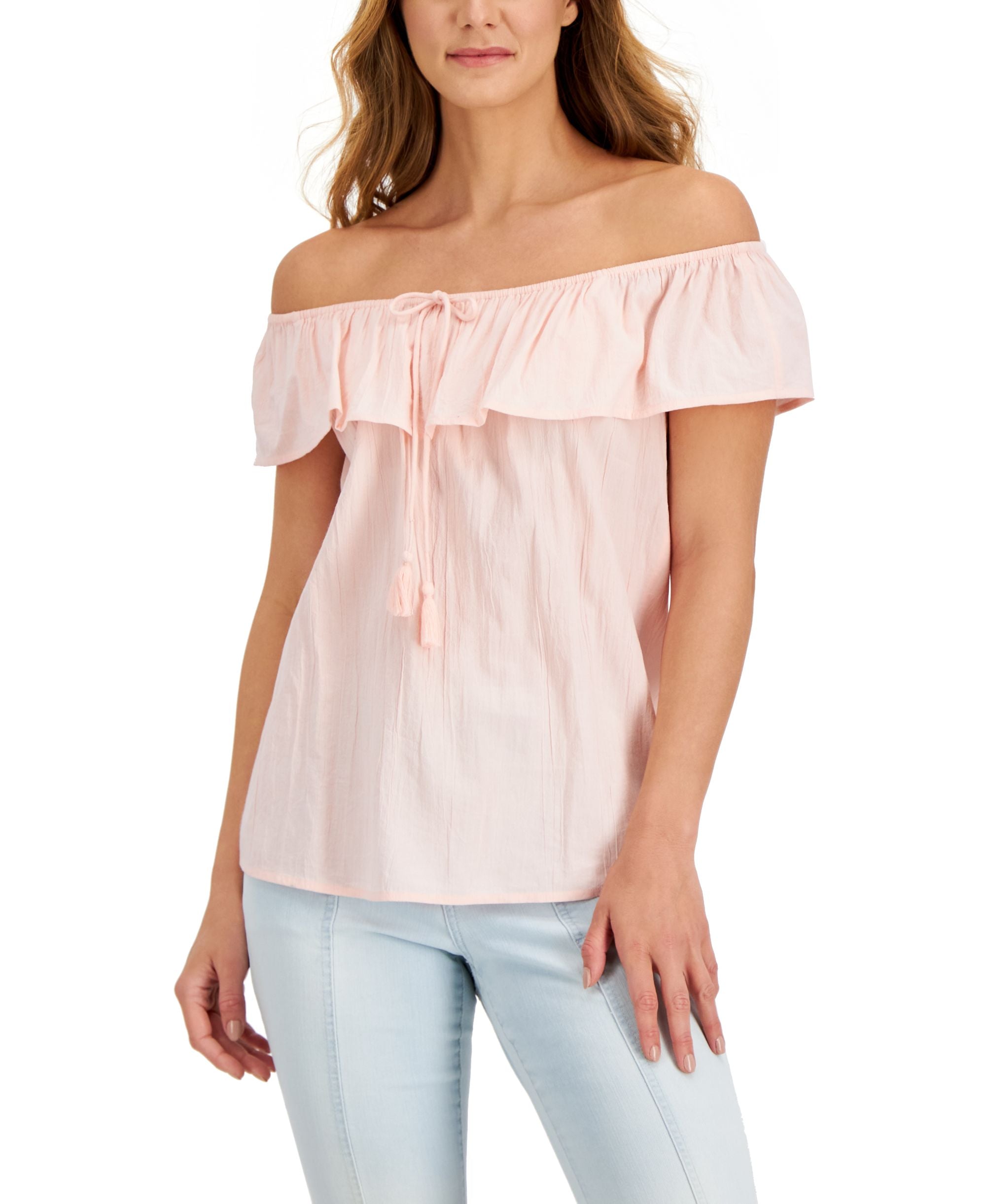 Style & Co Womens Off The Shoulder Top