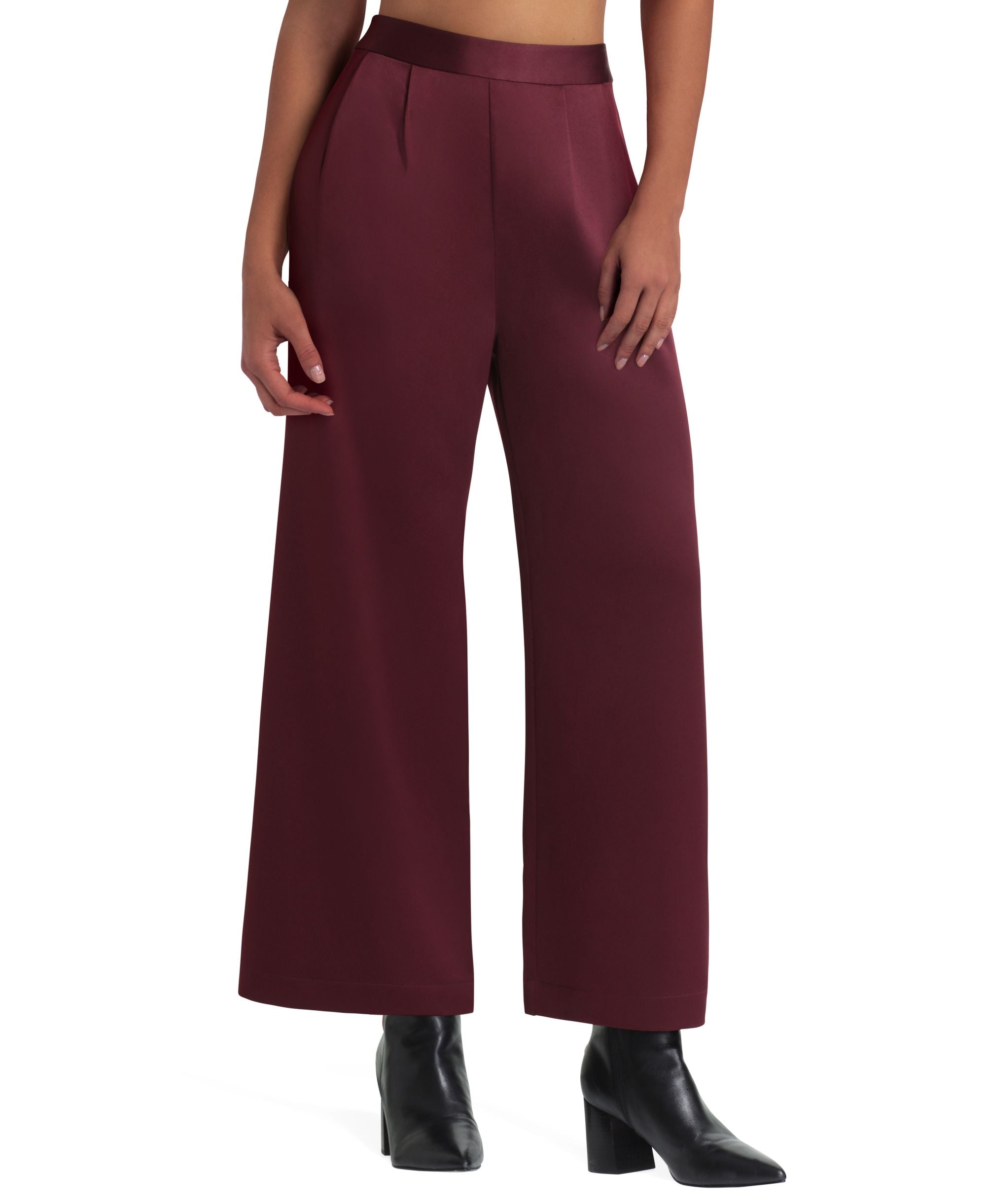 Womens Wide Leg Cropped Pants