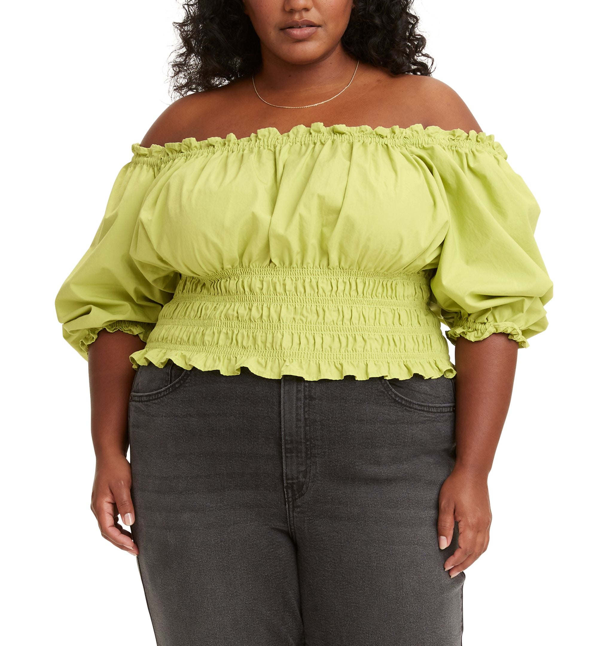 Levis Trendy Plus Size Tilly Smocked Off The Shoulder Blouse