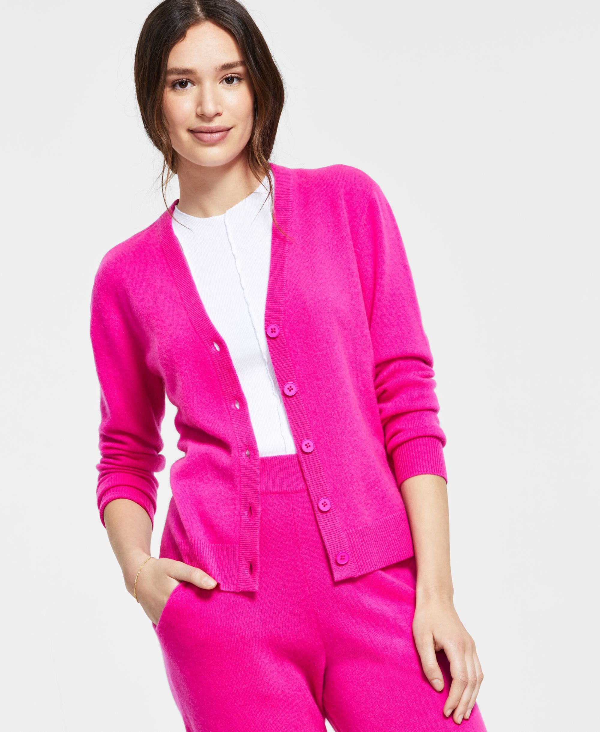 Charter Club 100 Cashmere Boyfriend Cardigan