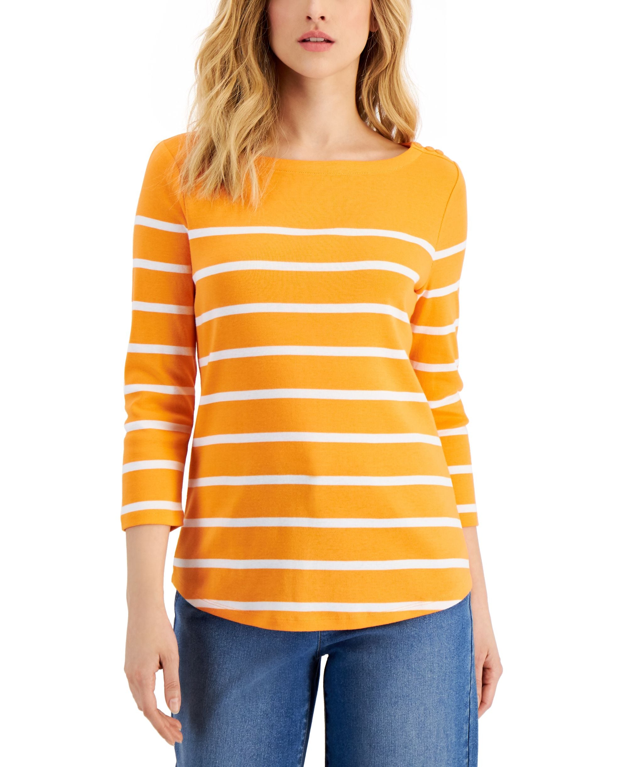 Charter Club Striped Cotton Top