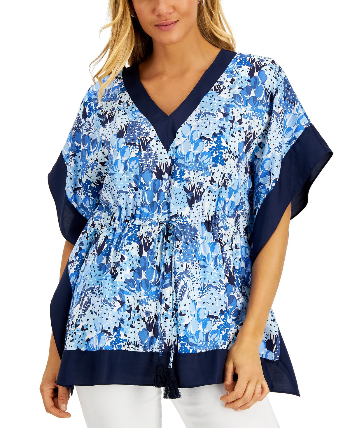 Charter Club Petite Printed 3/4 Sleeve Top