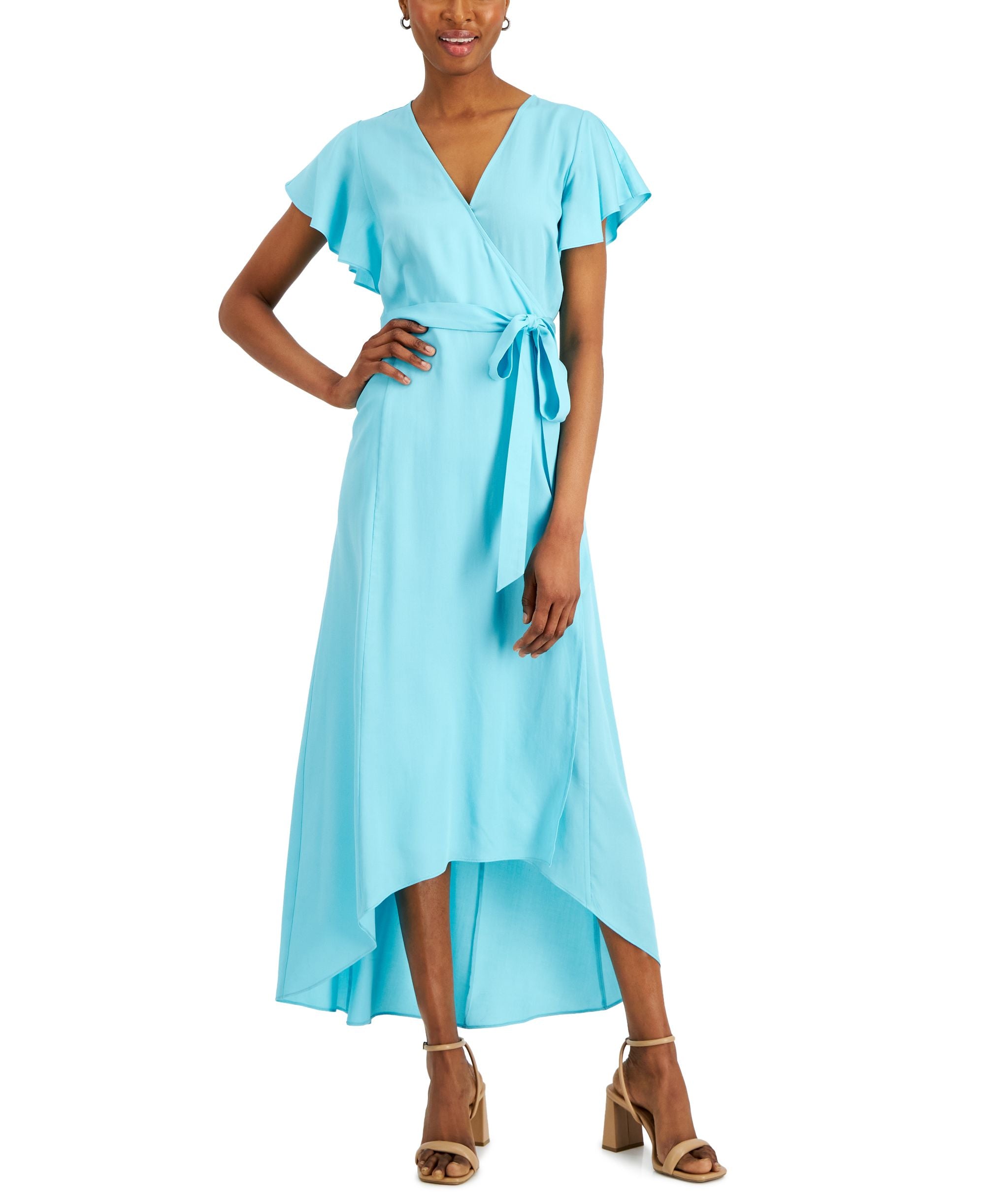 Charter Club Womens Cotton Tie Waist Midi Dress
