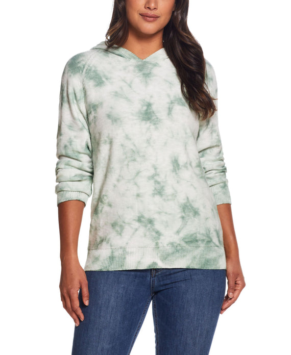 Womens Water Color Slub Hoody Sweater