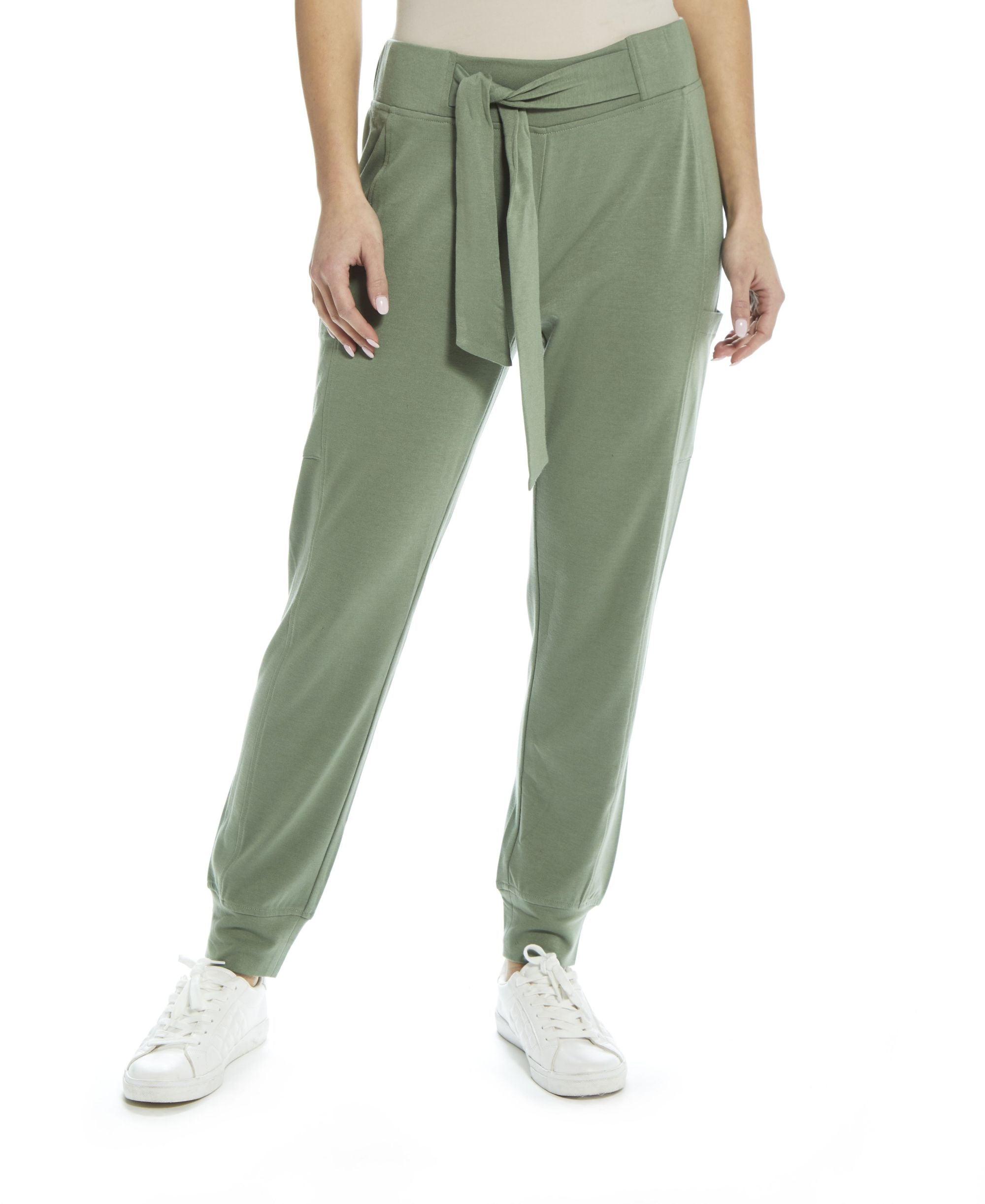 Womens Belted Terry Pants
