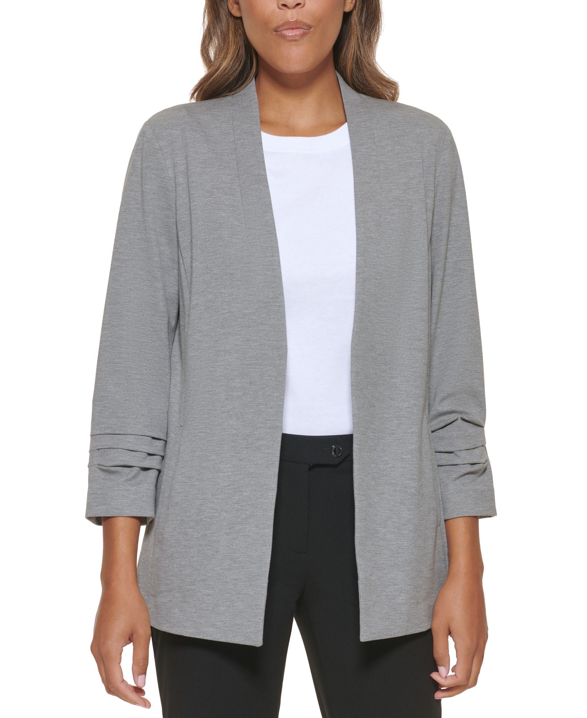 Calvin Klein X Fit 3/4 Sleeve Open Front Blazer