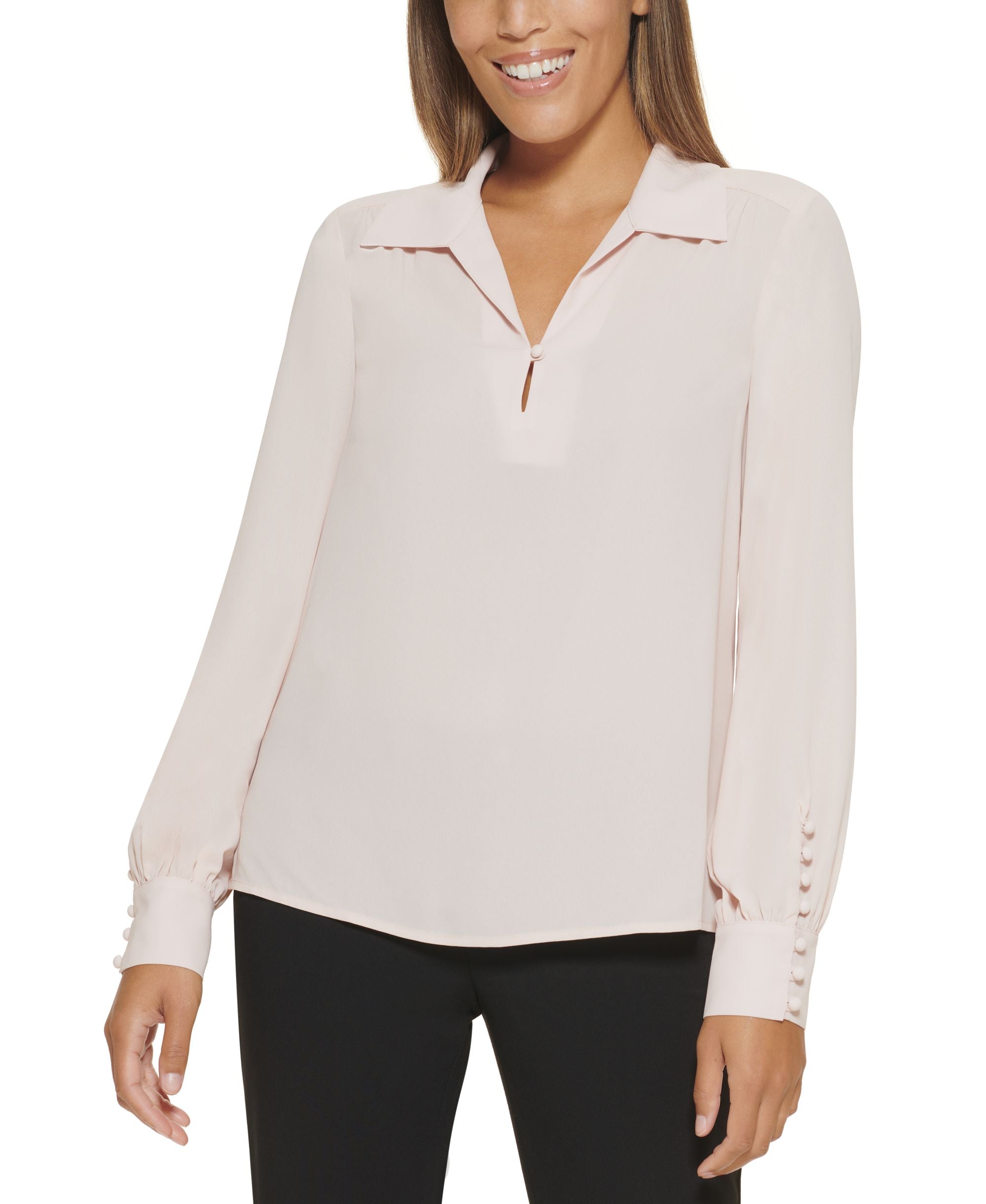 Calvin Klein Long Sleeve Collared Blouse