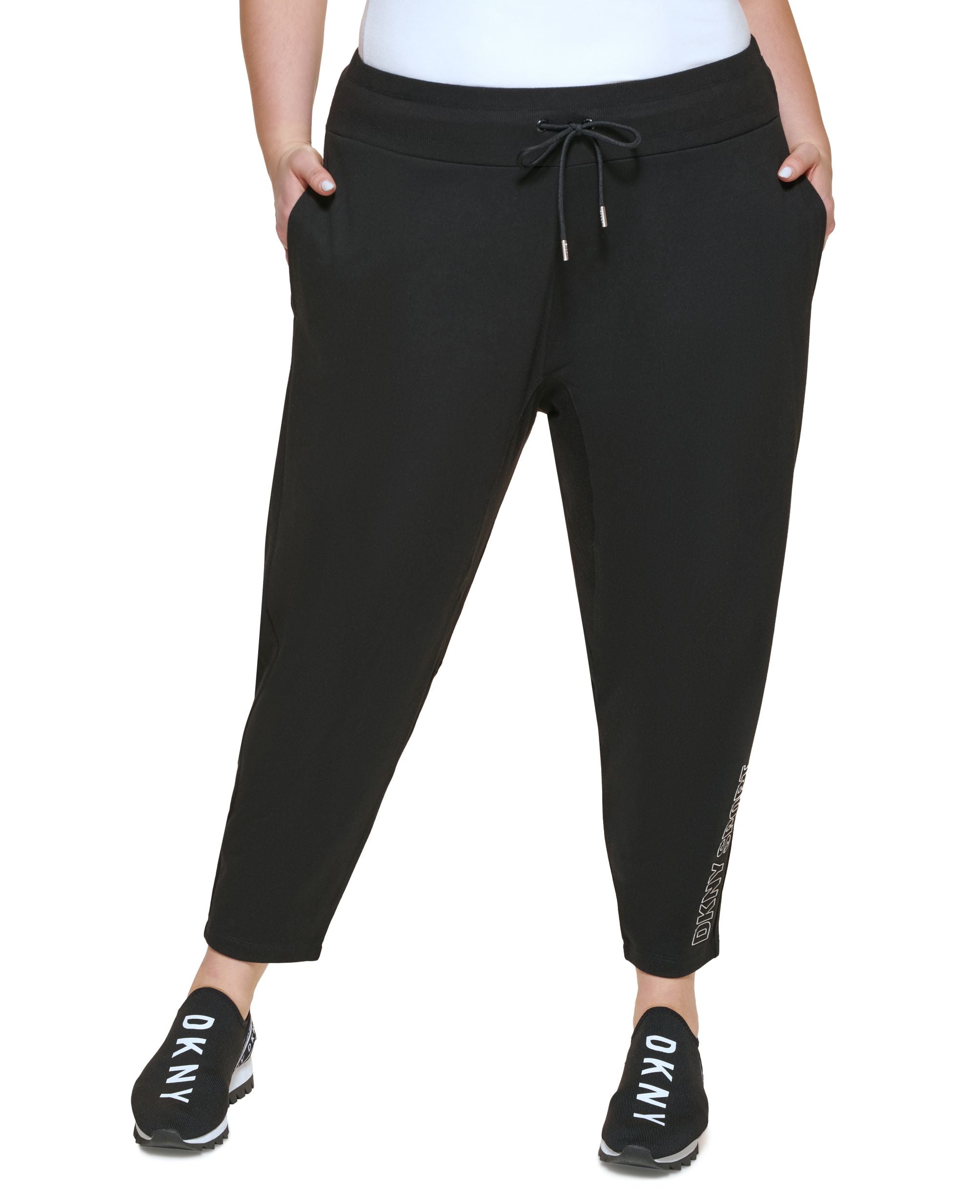 DKNY Sport Plus Size Metallic Logo Pants