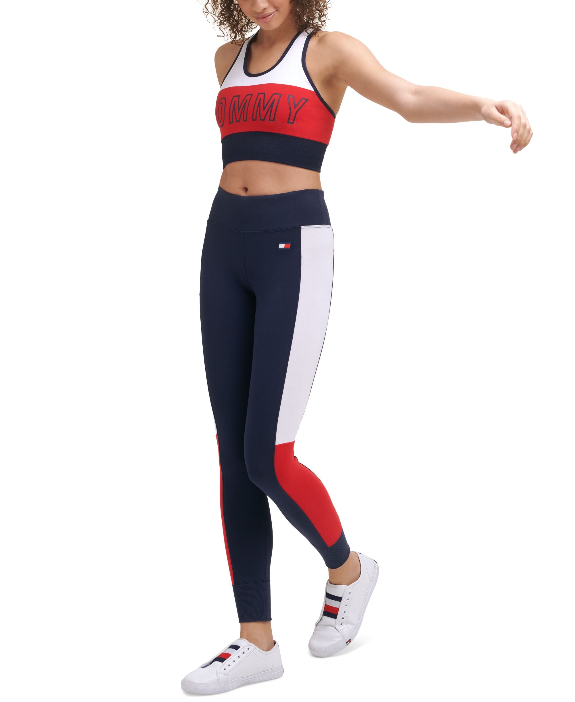 Colorblocked Logo Full Length Leggings