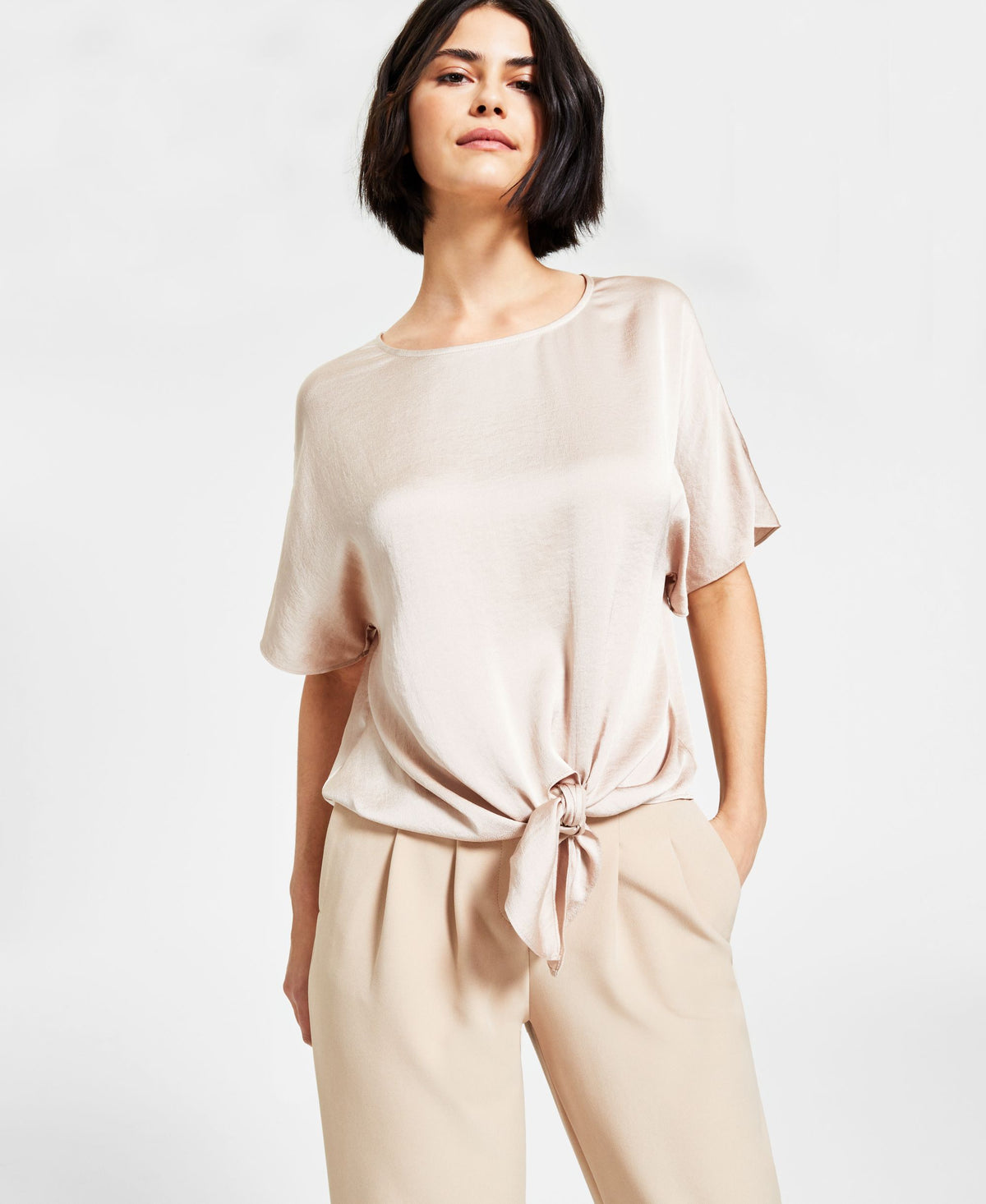 Bar III Tie Hem T-Shirt