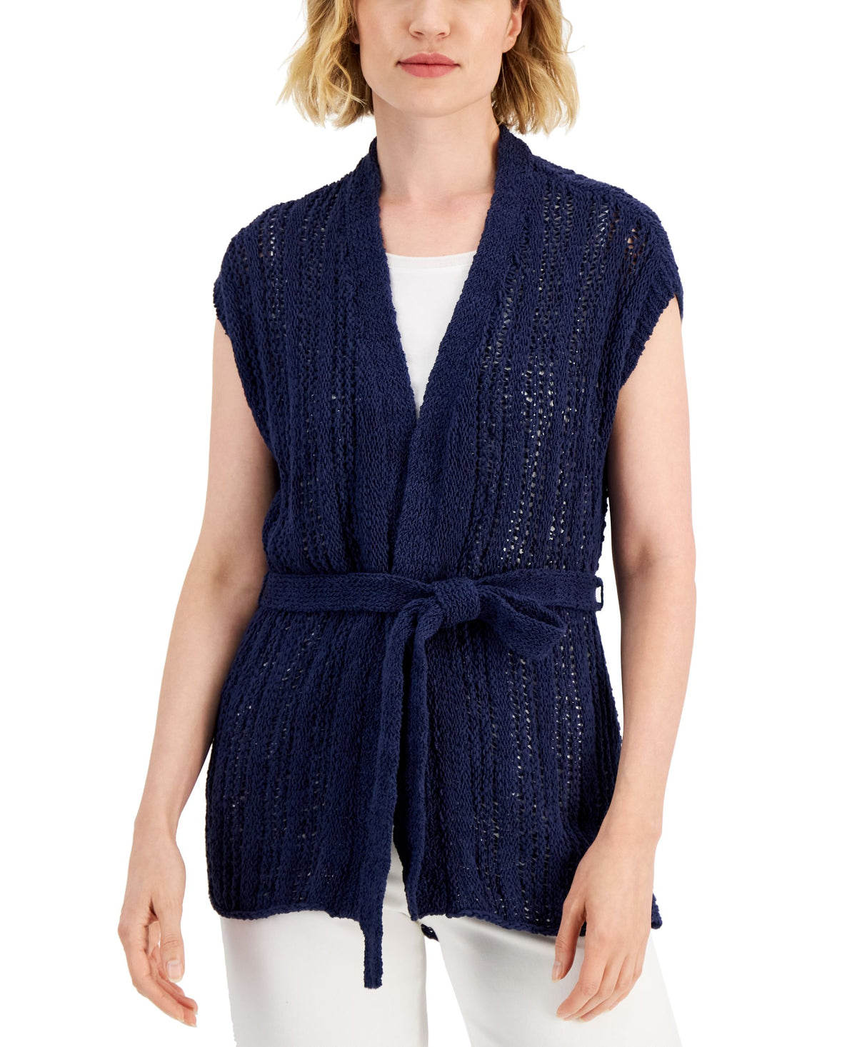 Charter Club Womens Tie Front Cardigan