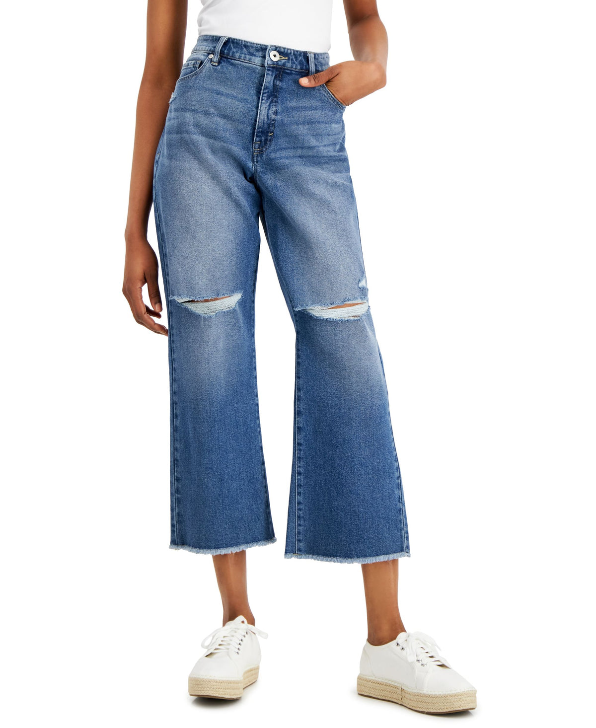 Style & Co Womens High Rise Curvy Cropped Jeans