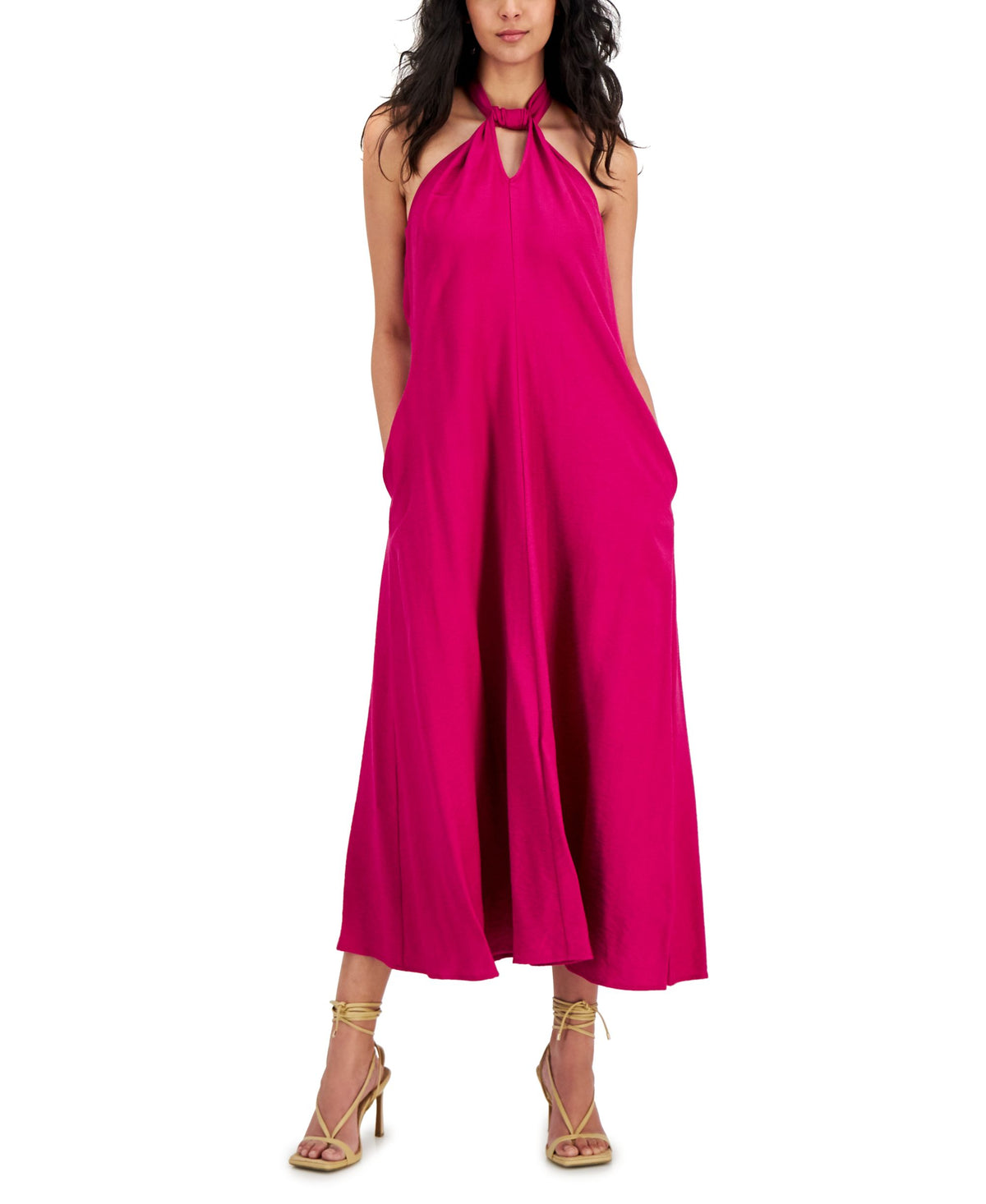 Petite Halter-Neck Maxi Dress