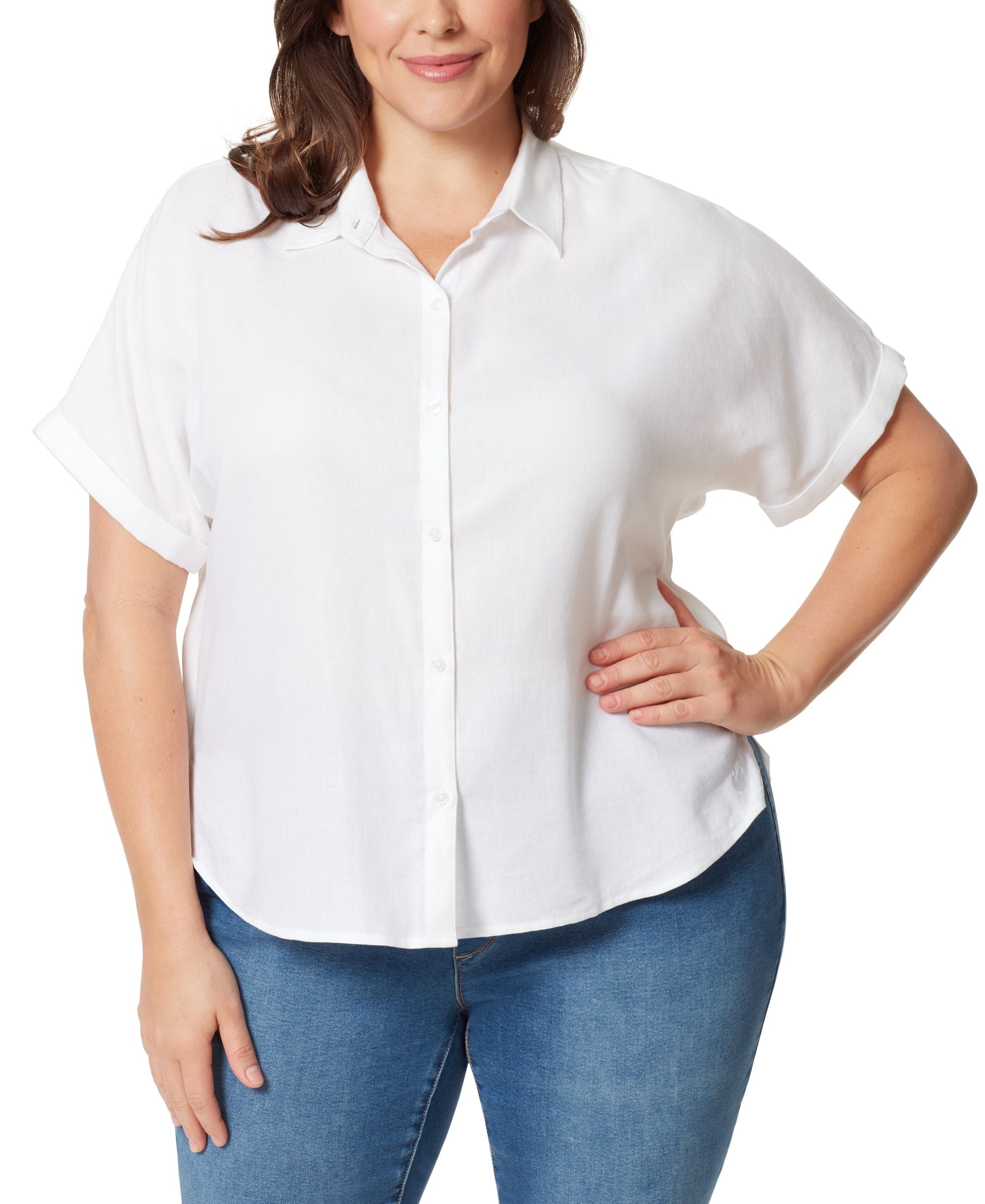 Gloria Vanderbilt Plus Size Daisy Button Front Shirt